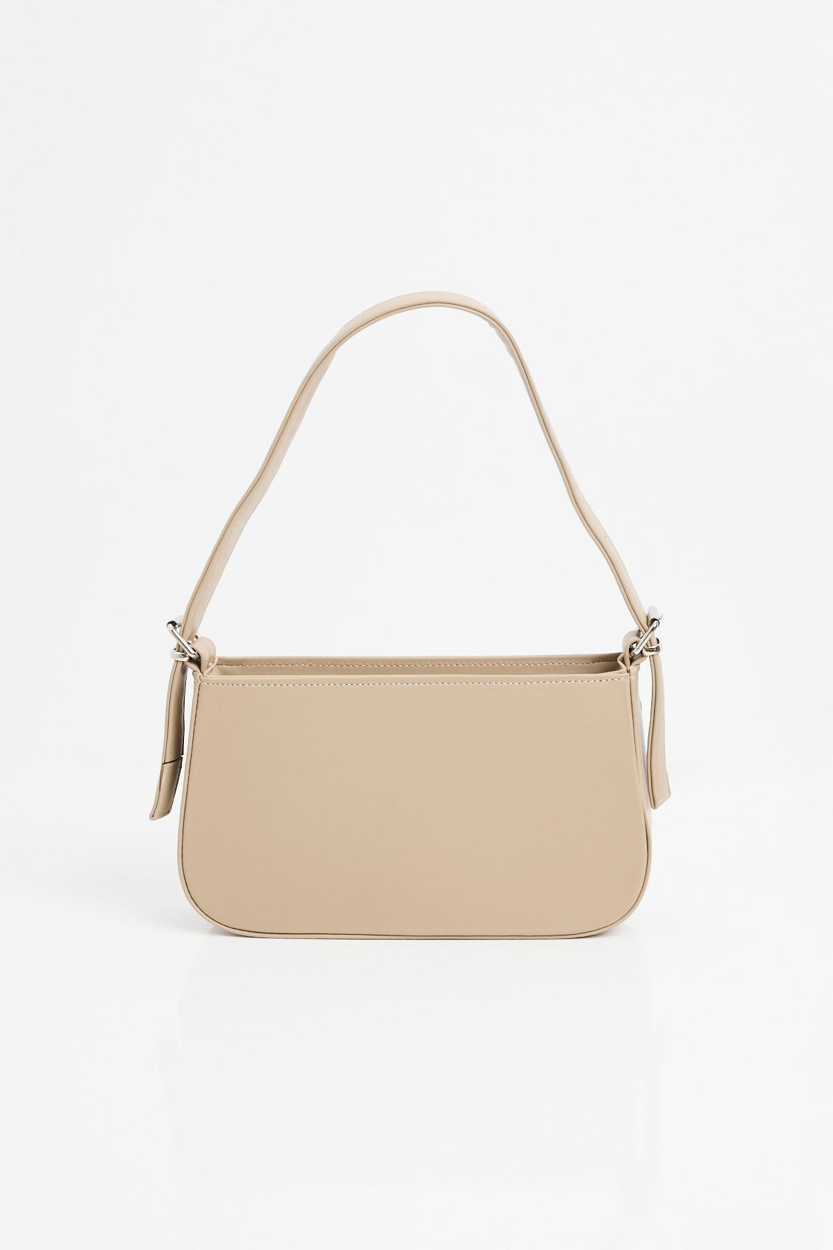 Image of 010172 Flat Baguette Shoulder Bag - Beige