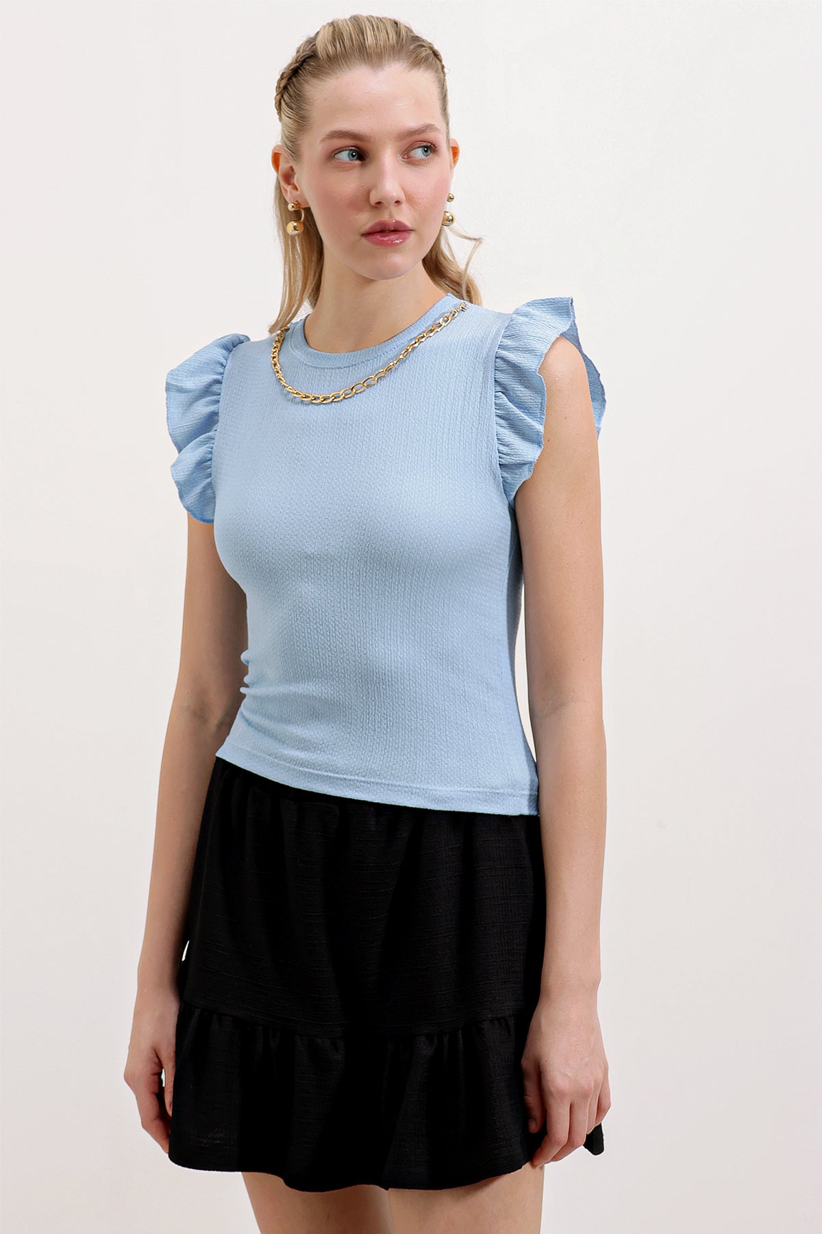 Image of Bluză tricotată 0430 - Albastră