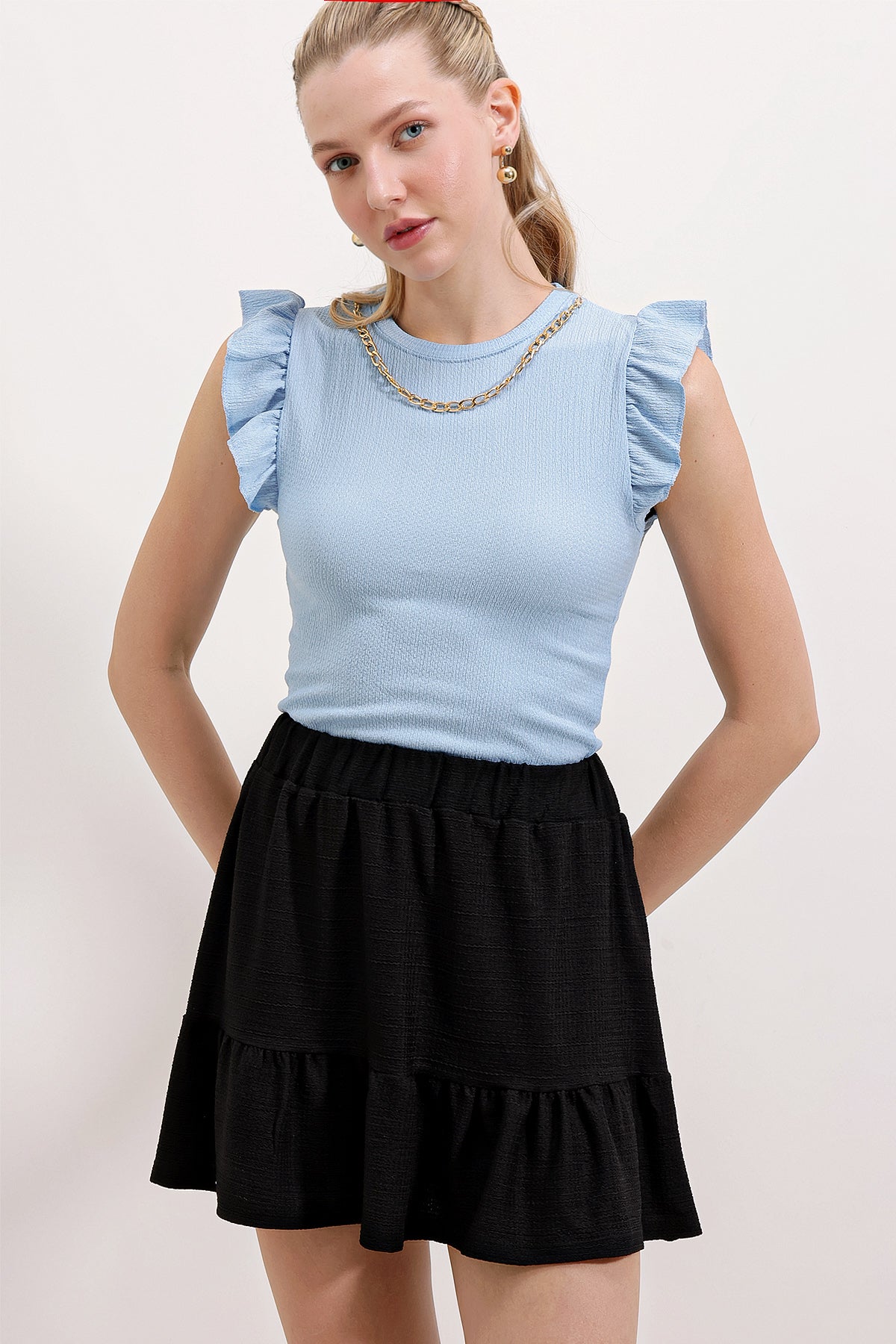 Image of Bluză tricotată 0430 - Albastră