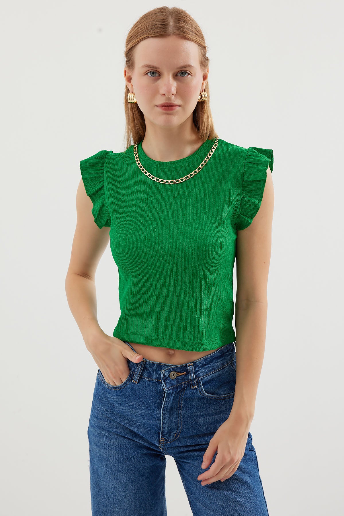 Image of Bluză tricotată 0430 - Verde
