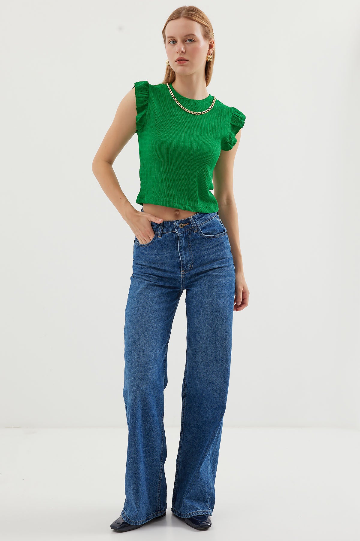 Image of Bluză tricotată 0430 - Verde
