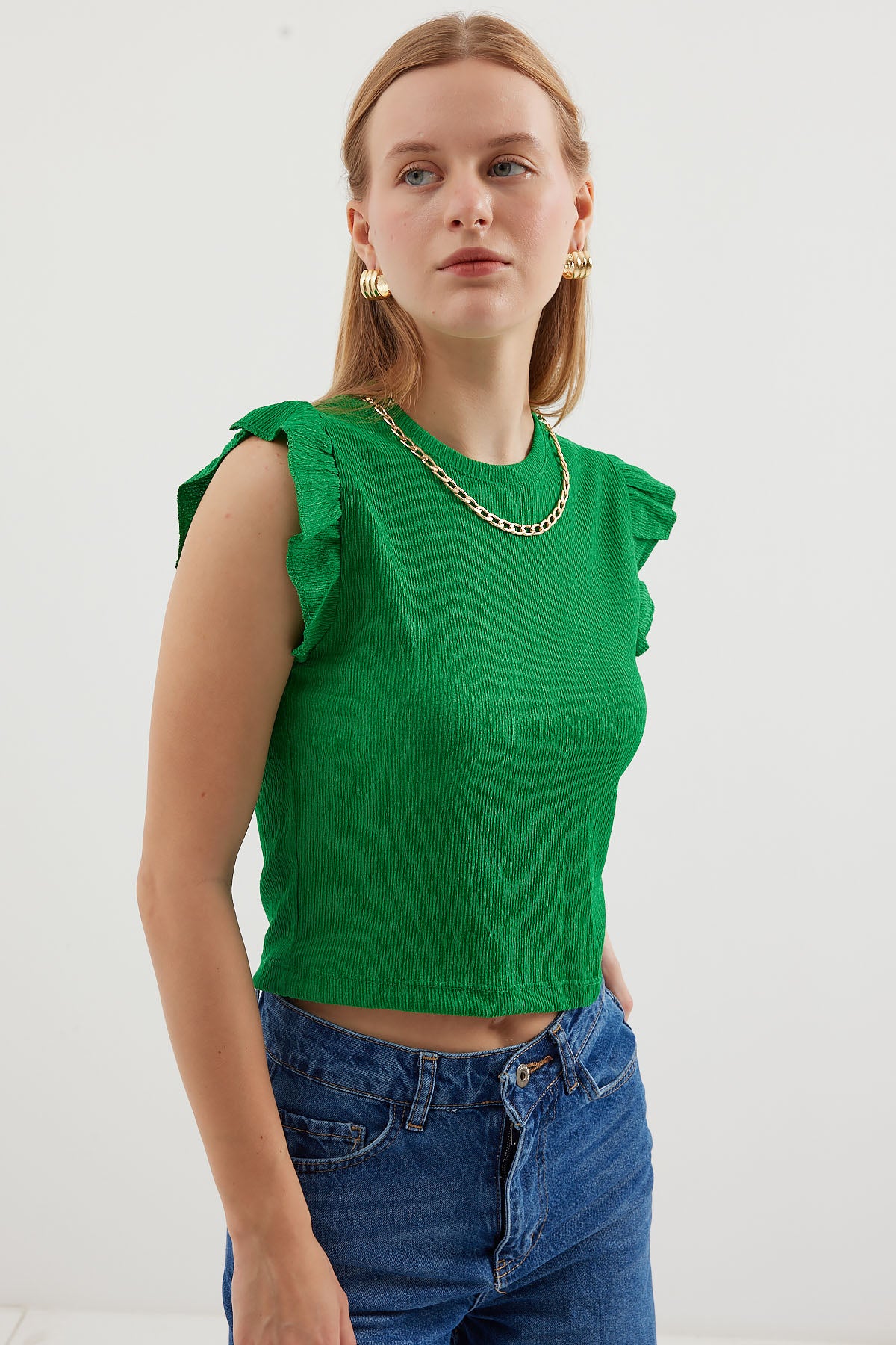 Image of Bluză tricotată 0430 - Verde