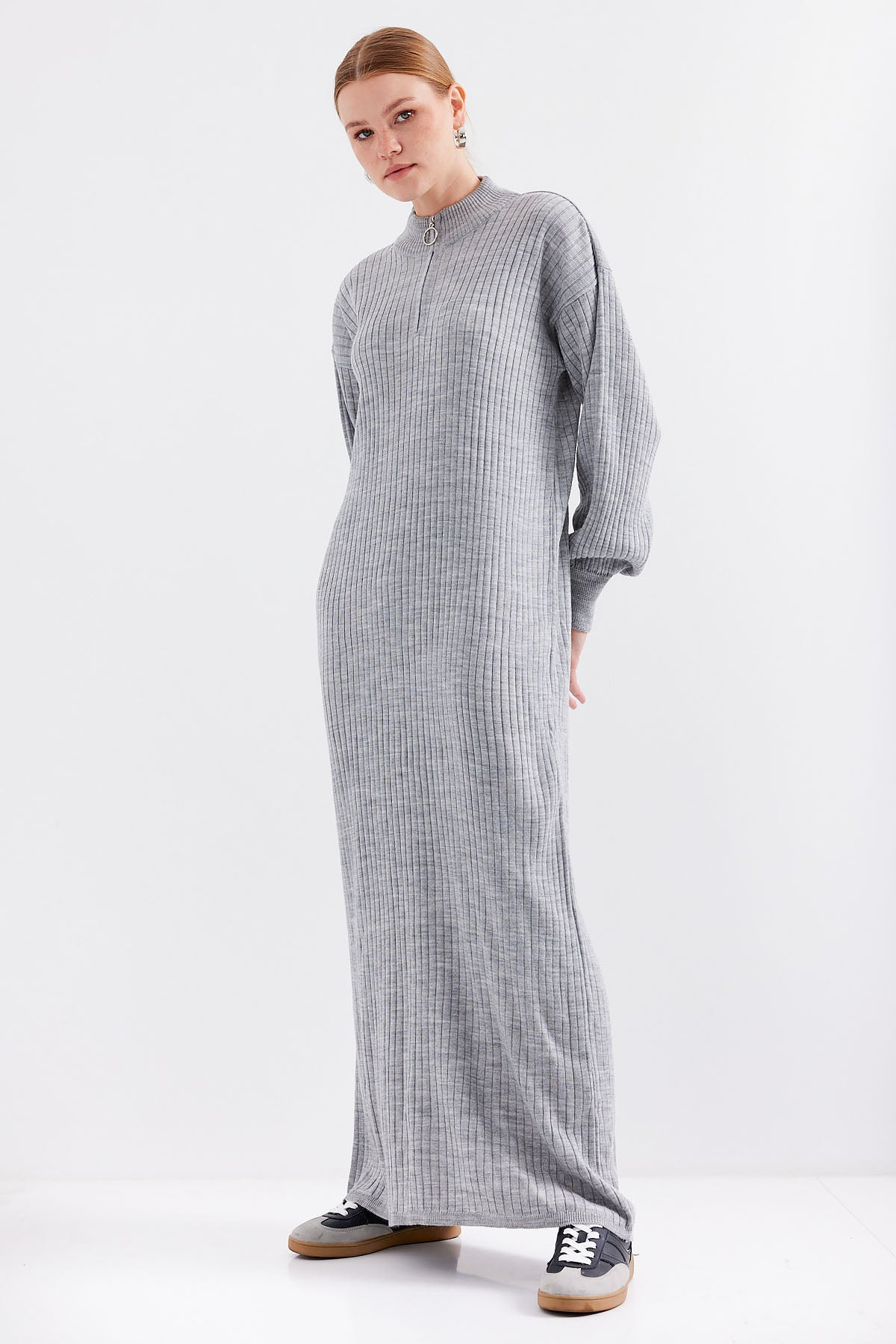 Image of Rochie tricotată lungă 15839 - Gri