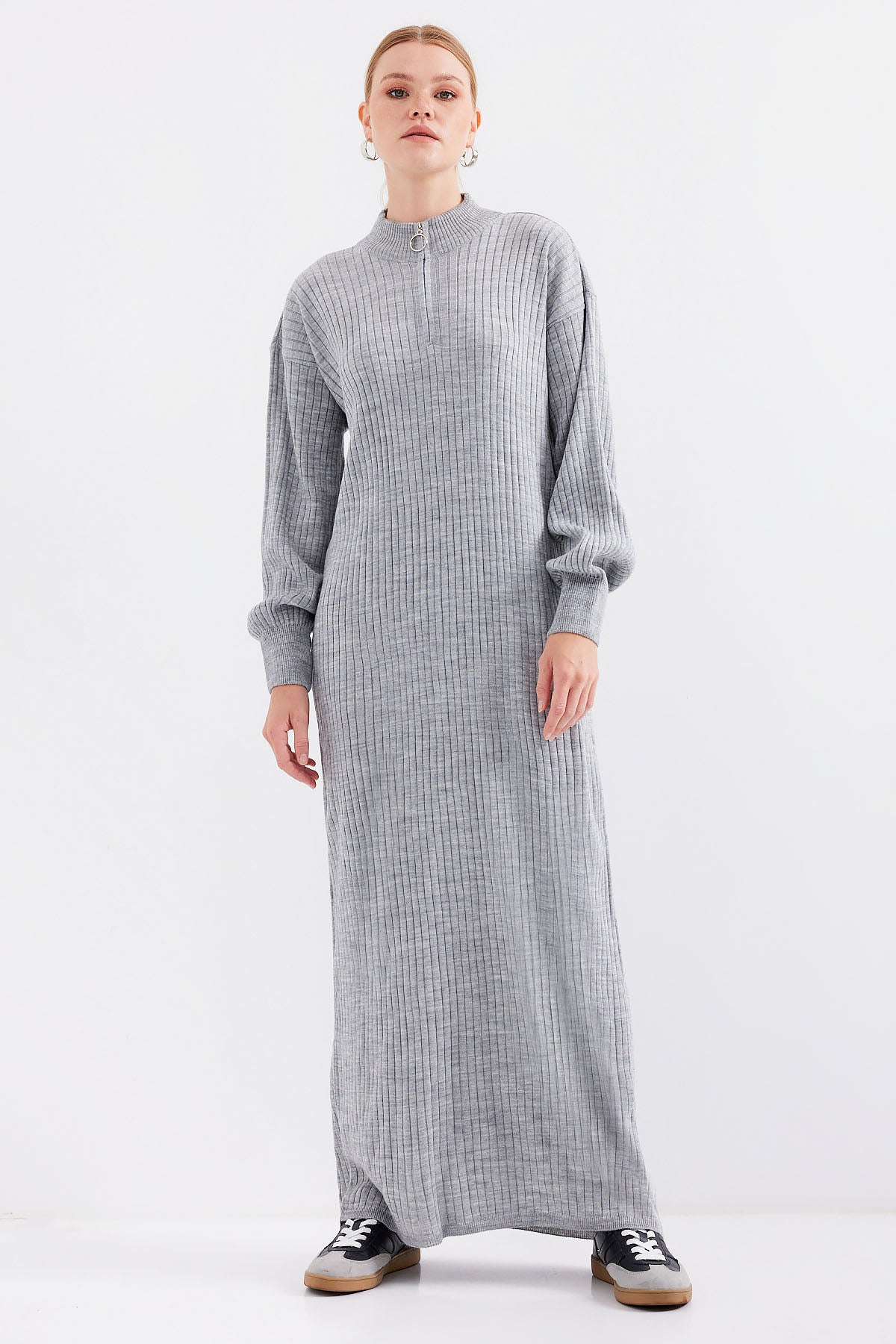Image of Rochie tricotată lungă 15839 - Gri