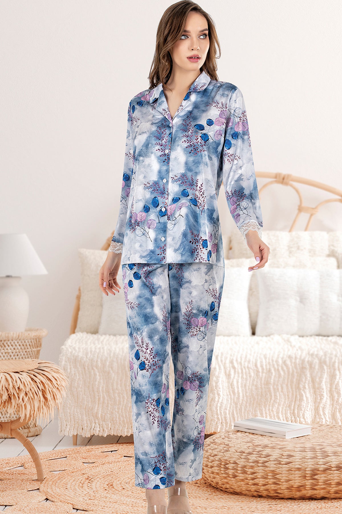 Image of KADIN PİJAMA TK  SATEEN  %95 POLYESTER %5 ELASTANE