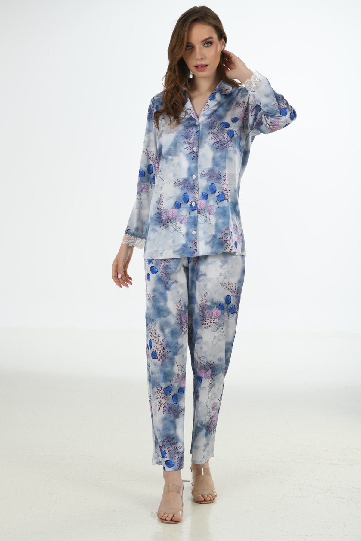 Image of KADIN PİJAMA TK  SATEEN  %95 POLYESTER %5 ELASTANE