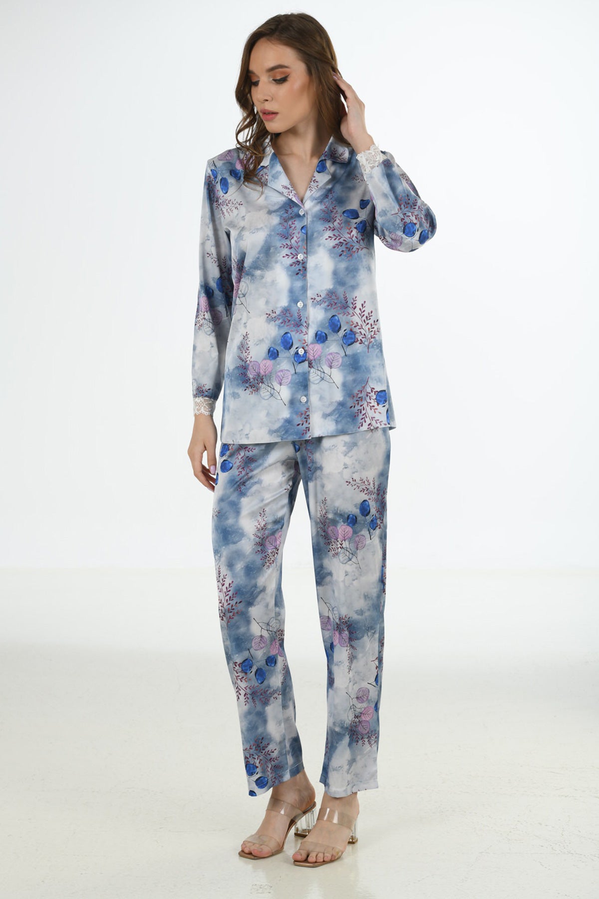 Image of KADIN PİJAMA TK  SATEEN  %95 POLYESTER %5 ELASTANE