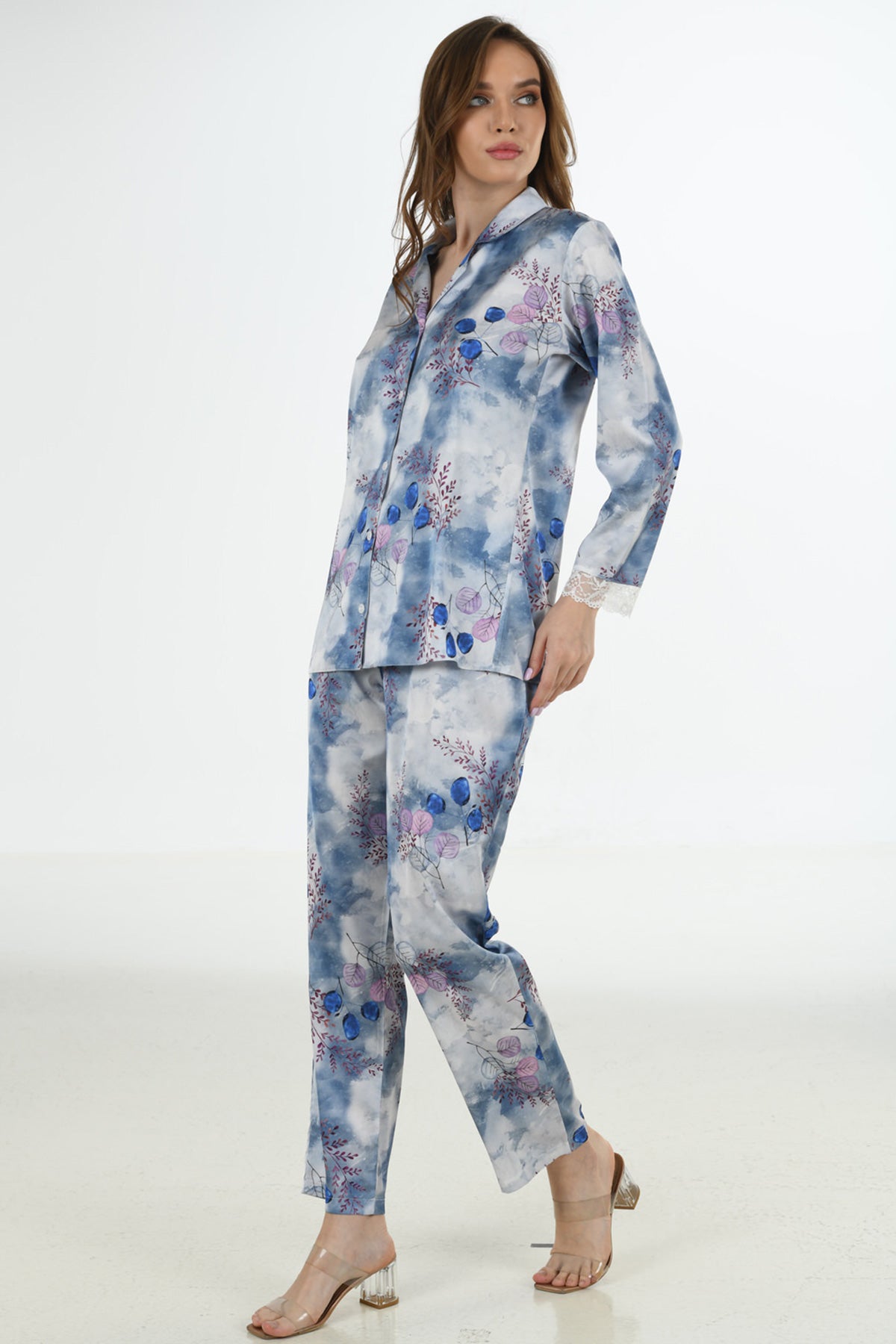 Image of KADIN PİJAMA TK  SATEEN  %95 POLYESTER %5 ELASTANE