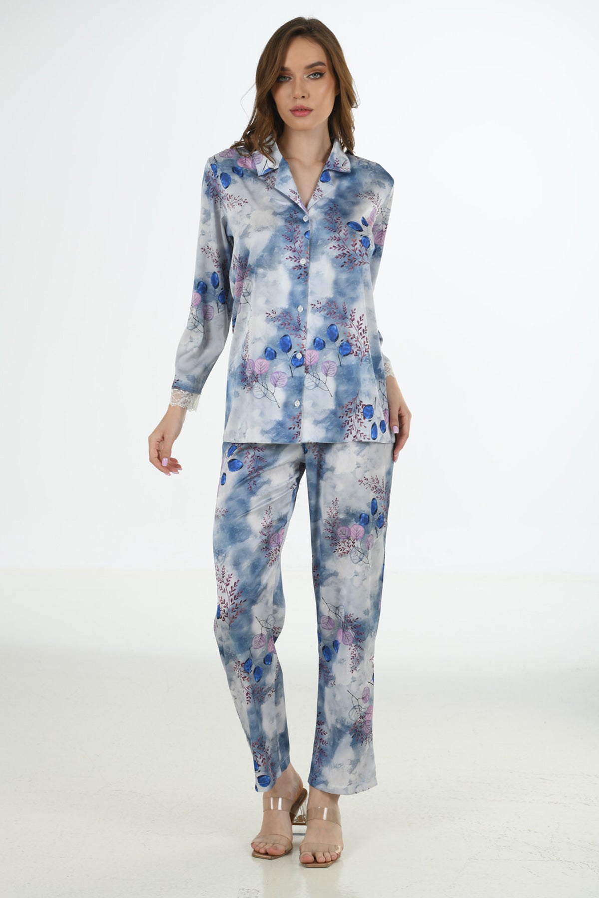 Image of KADIN PİJAMA TK  SATEEN  %95 POLYESTER %5 ELASTANE