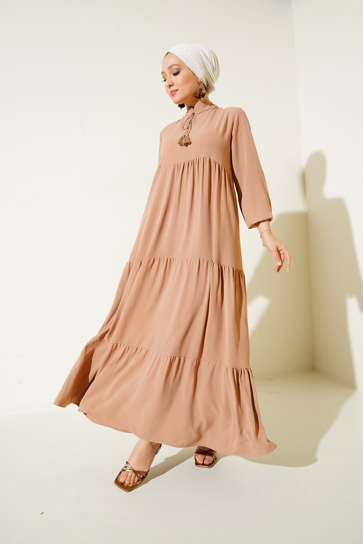 Image of 1627 Collar-Tie Hijab Dress - D.Vizon