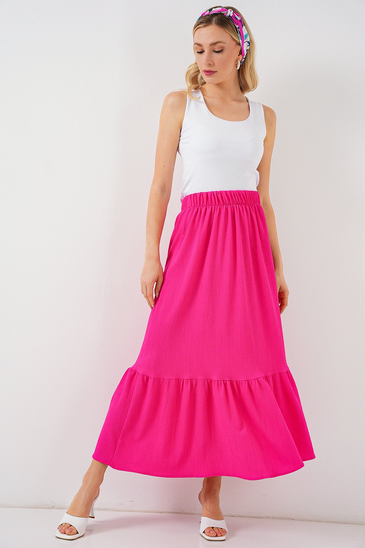 Image of 1886 Long Knitted Skirt - A.Fuchsia