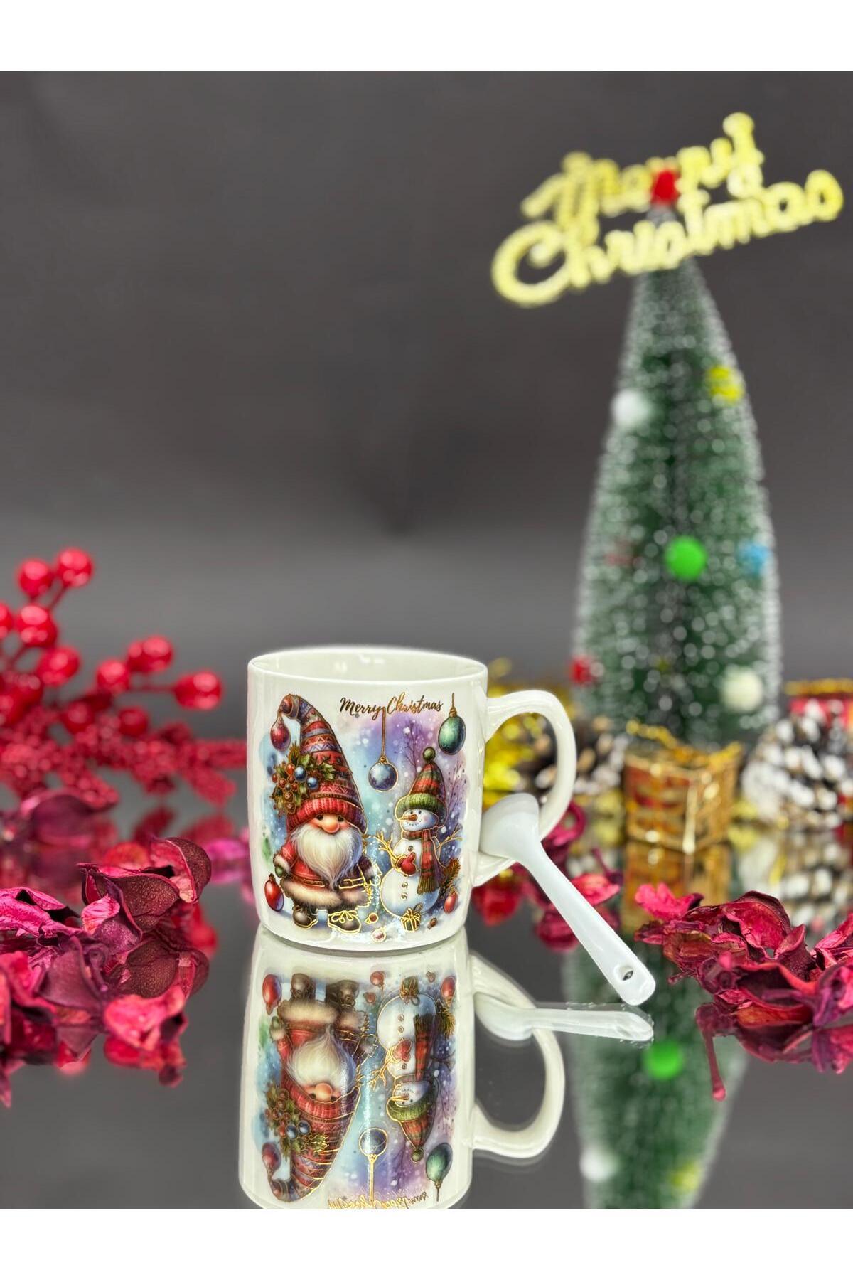 Image of Noel Baba Seramik Kaşıklı Kupa Bardak 6