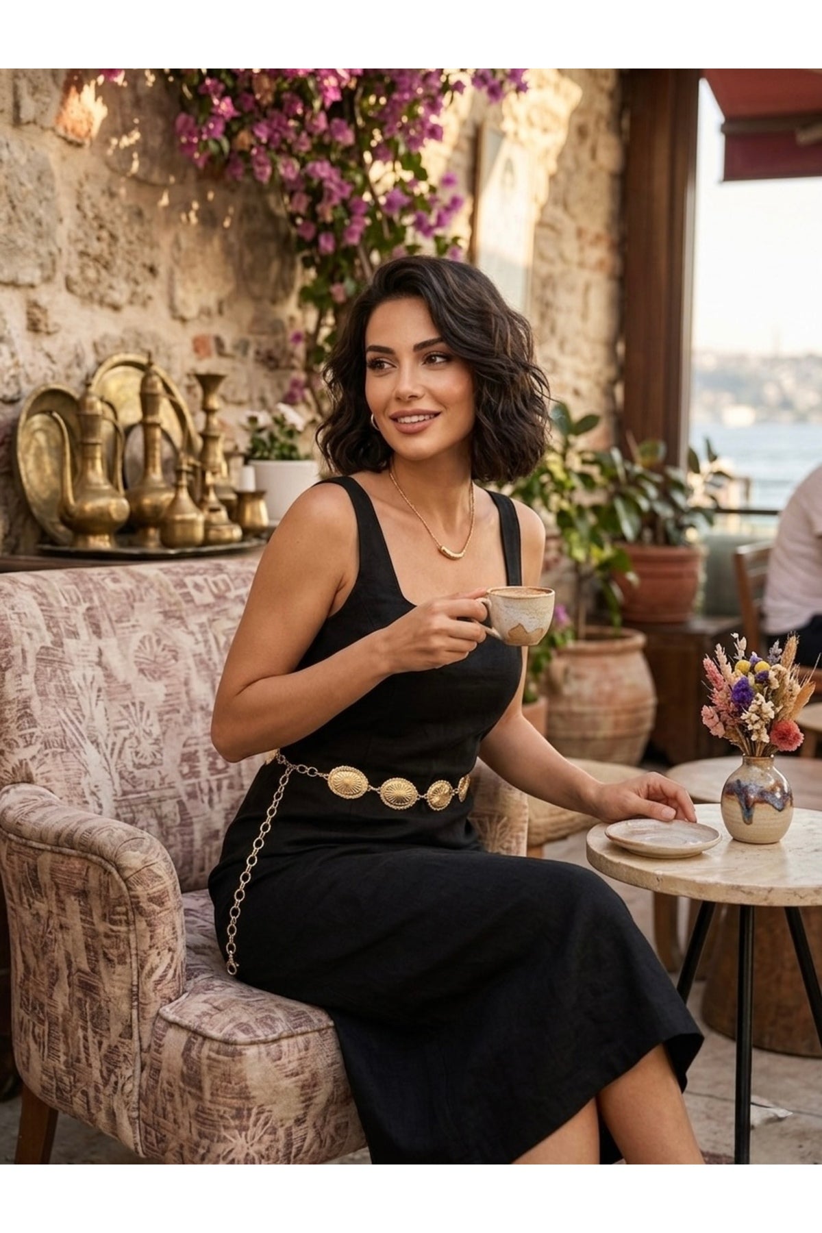 Image of Papatya GÜMÜŞ Detaylı Kadın Bel Zinciri Bel Kemeri,Elbise Kemeri,Etek Kemeri,Pantolon Kemeri