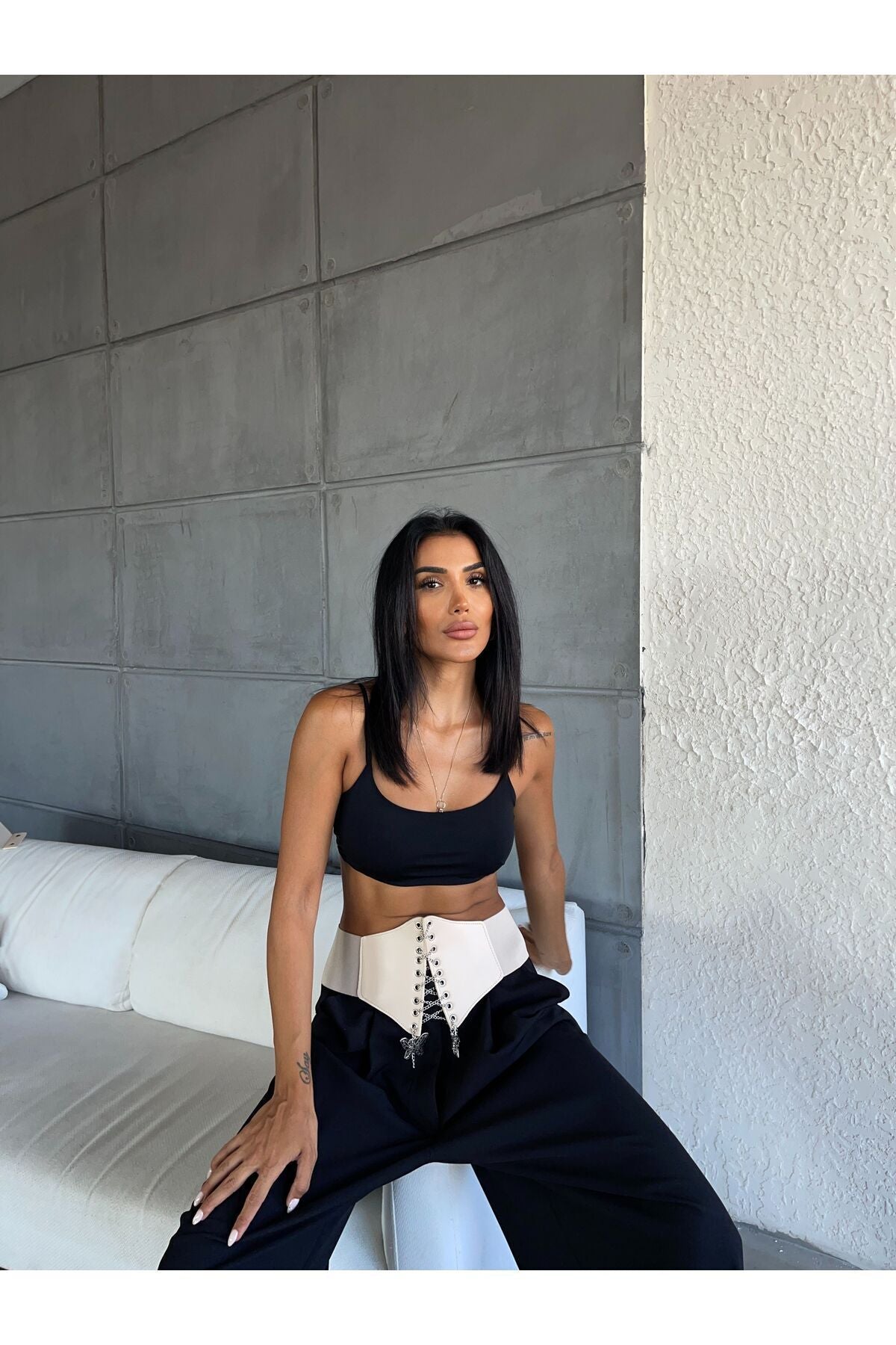 Image of Kadın Lastikli Zincir Örmeli Korse Kemer