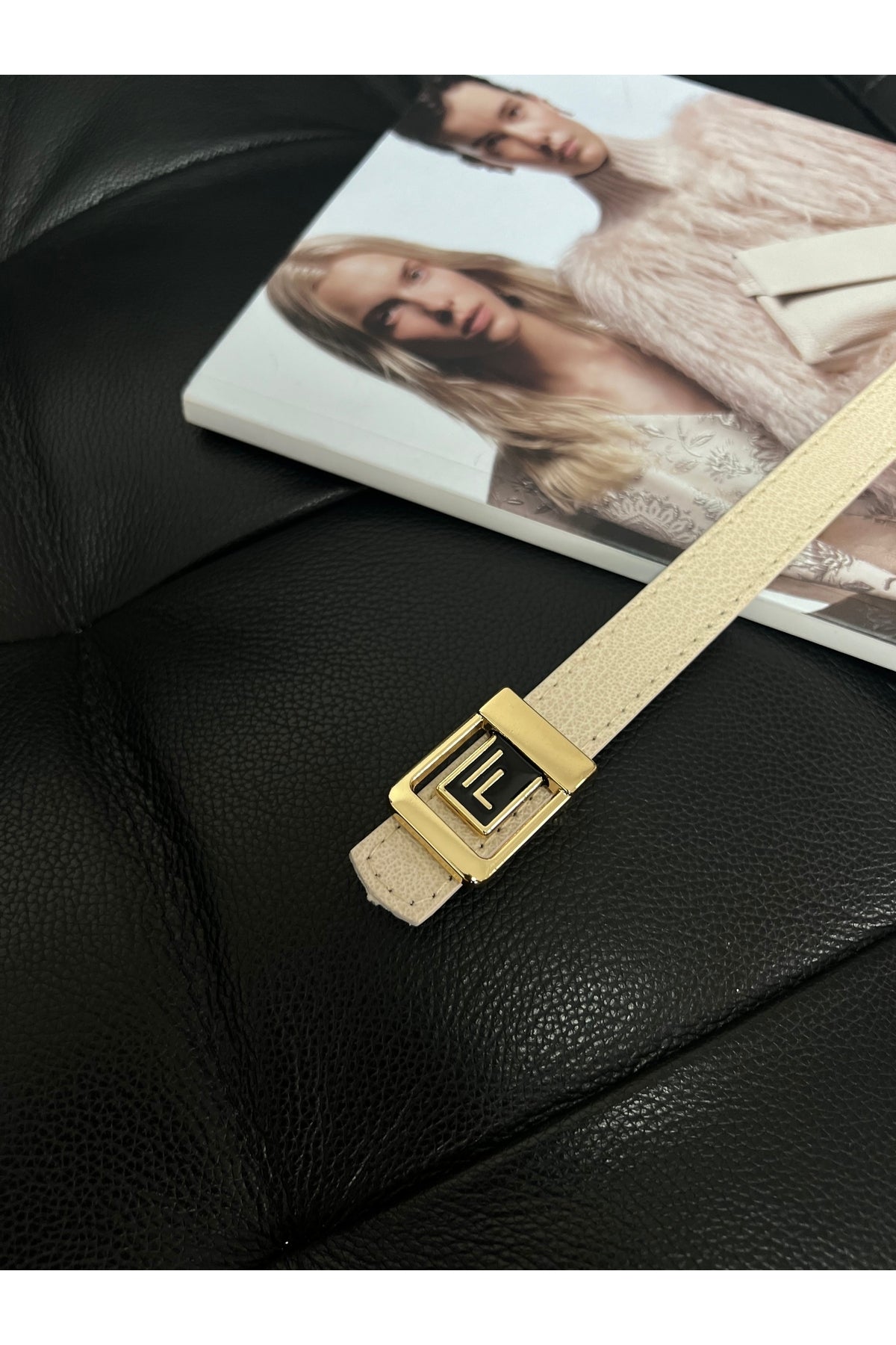 Image of 2'li F Logolu Gold-gümüş Tokalı Kadın Kemeri, Gold Kadın Kemeri, Pantolon Kemeri, Ceket Kemeri
