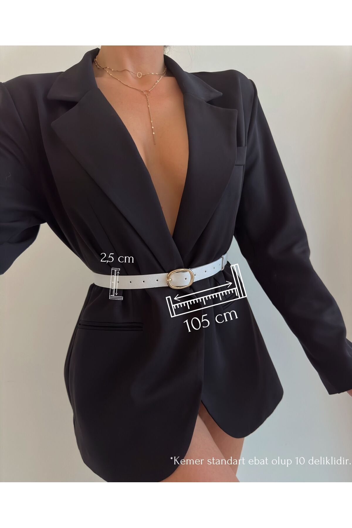 Image of Oval Gold Tokalı Kadın Pantolon Kemeri, Ceket Kemeri, Elbise Kemeri, Gömlek Kemeri