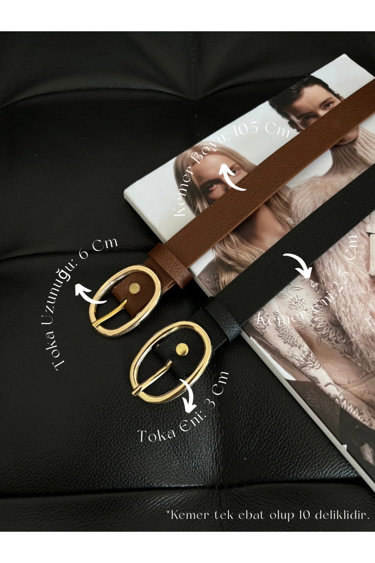 Image of Oval Gold Tokalı Kadın Pantolon Kemeri, Ceket Kemeri, Elbise Kemeri, Gömlek Kemeri