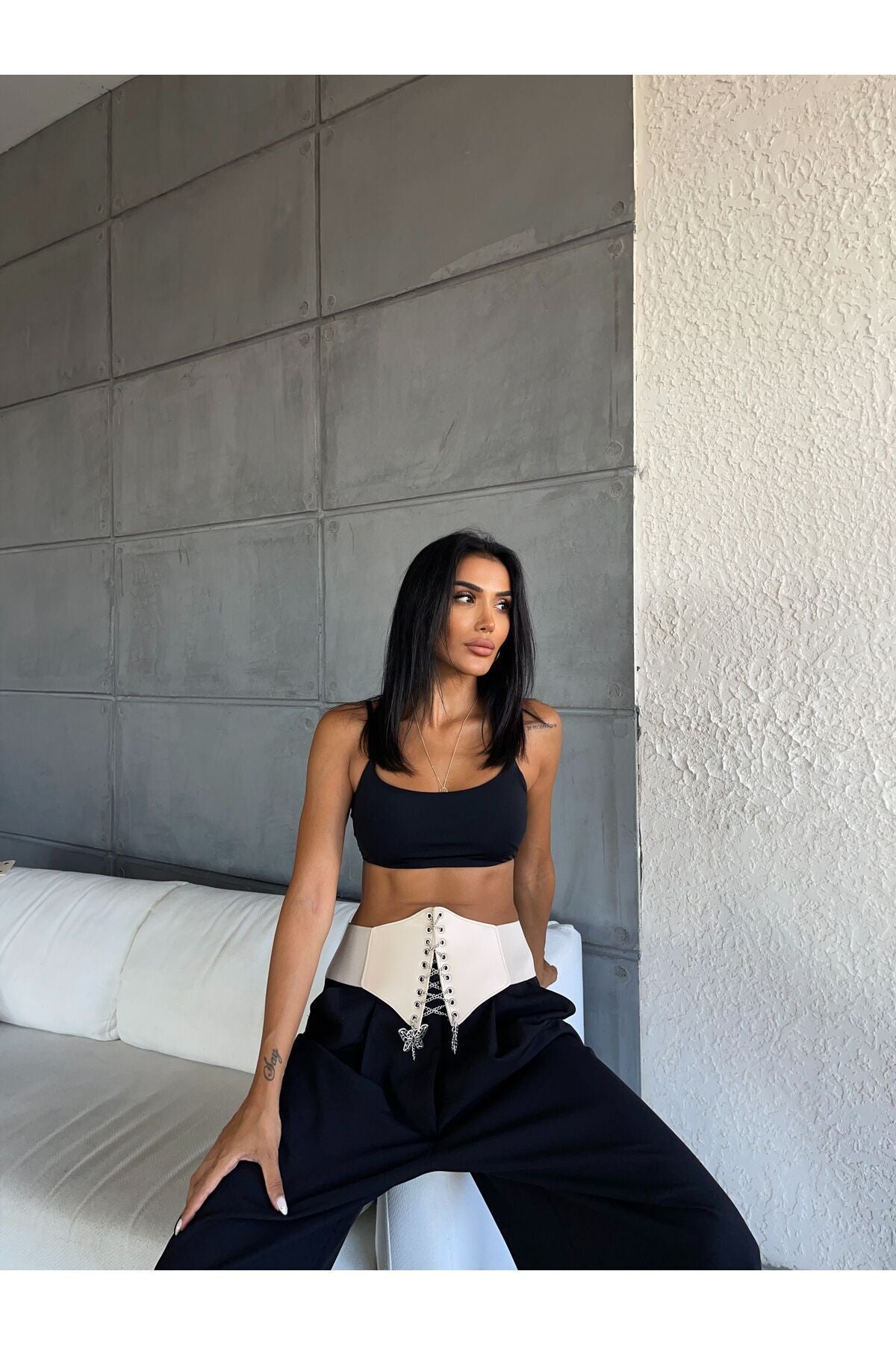 Image of Kadın Lastikli Zincir Örmeli Korse Kemer