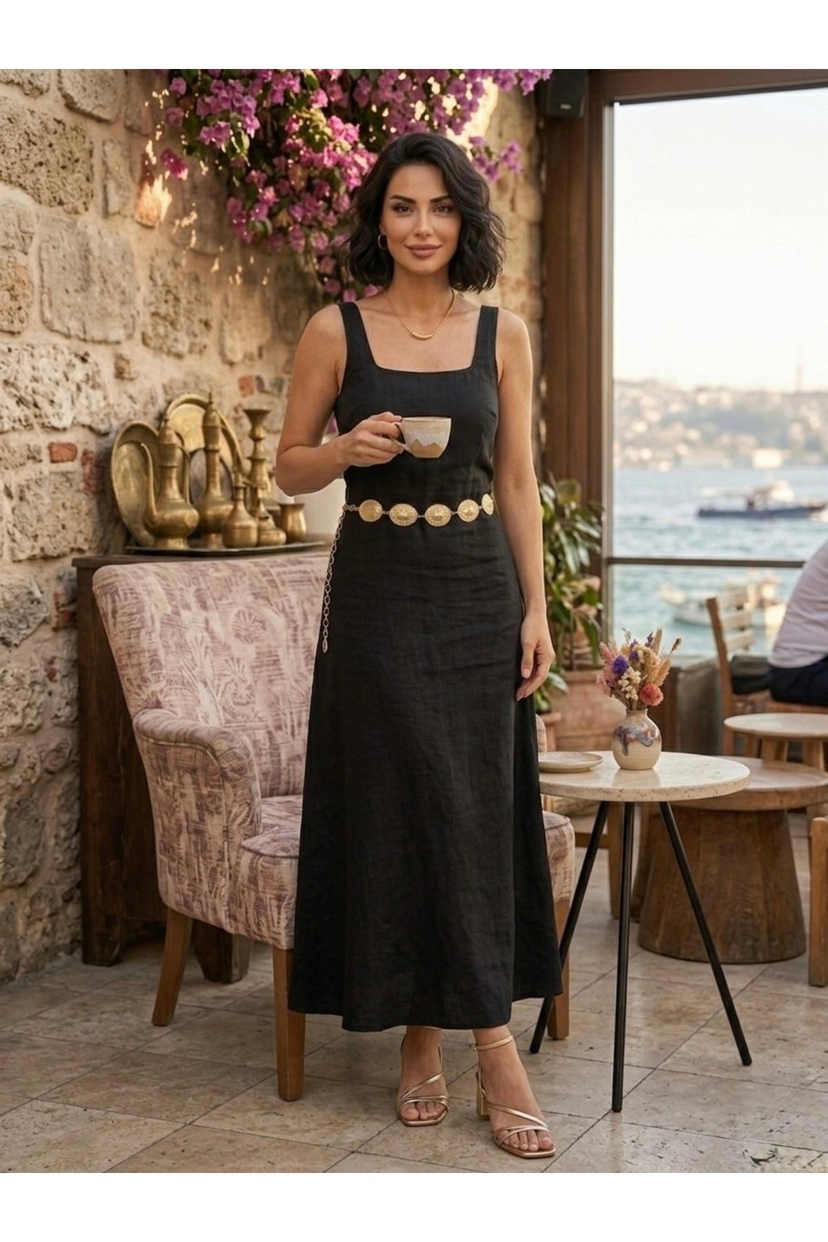 Image of Papatya GÜMÜŞ Detaylı Kadın Bel Zinciri Bel Kemeri,Elbise Kemeri,Etek Kemeri,Pantolon Kemeri