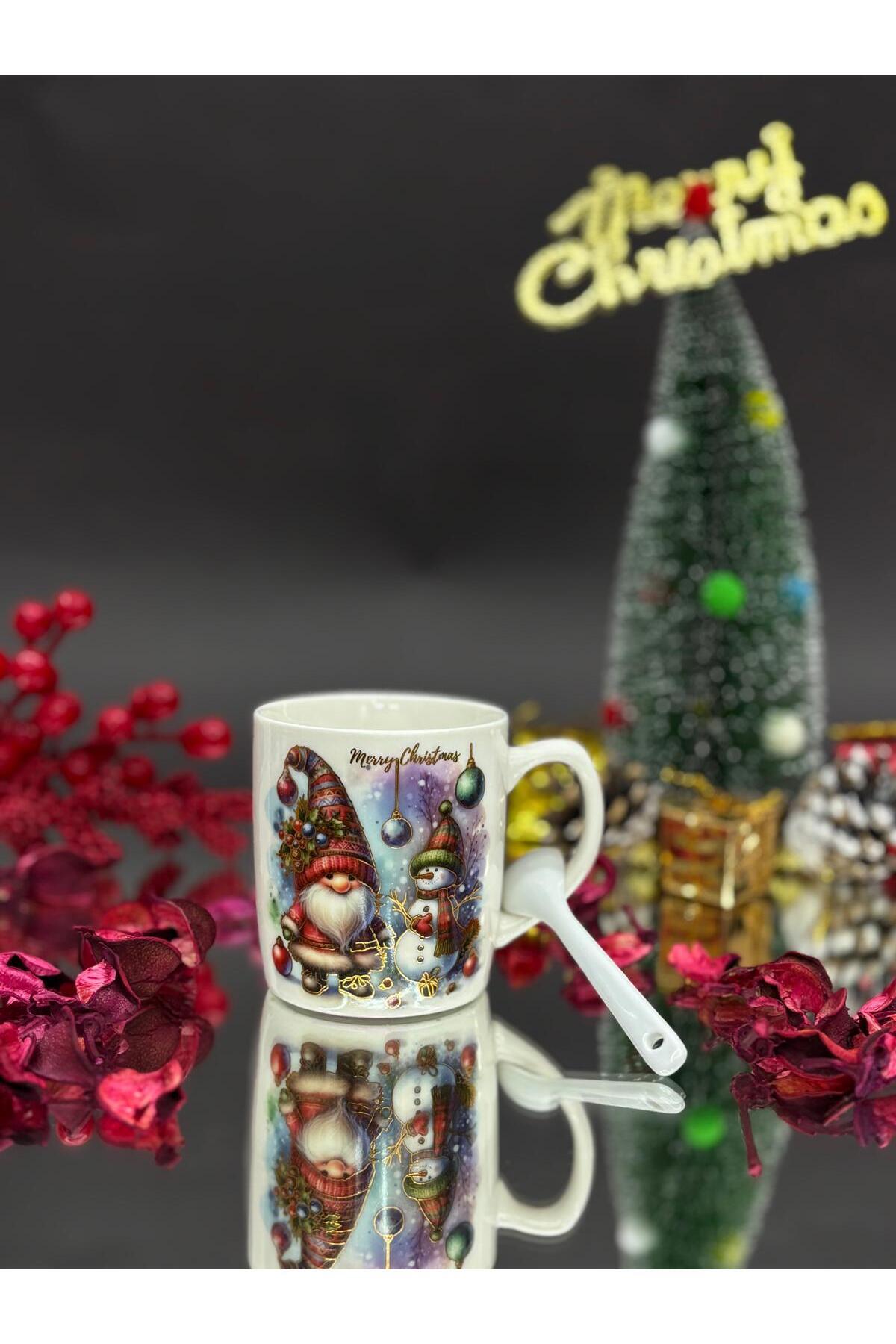 Image of Noel Baba Seramik Kaşıklı Kupa Bardak 6