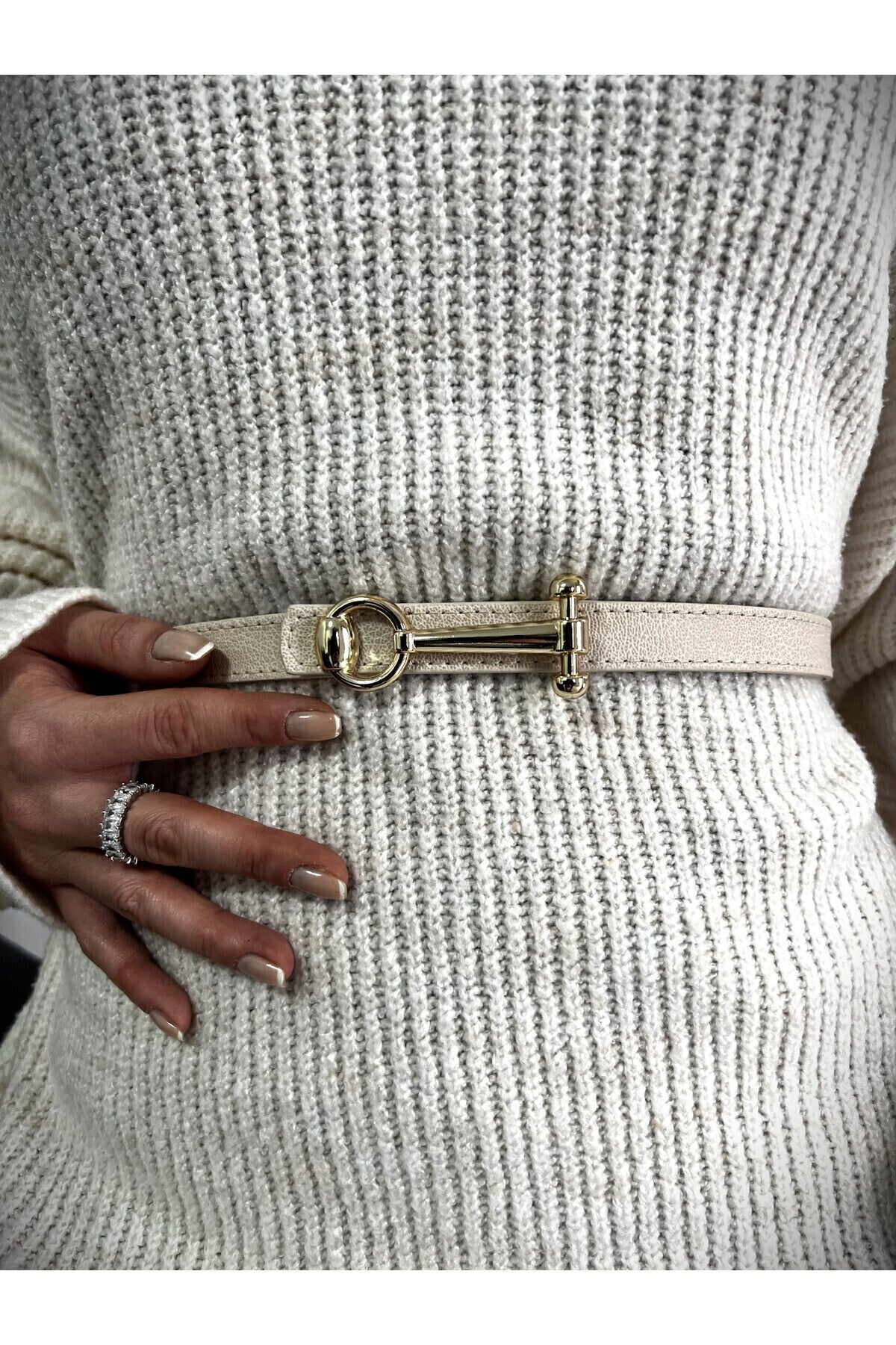 Image of 2'li Tasarım Uzun Tokalı İnce Kadın Kemeri, Ceket Kemeri, Gömlek Kemeri, Elbise Kemeri