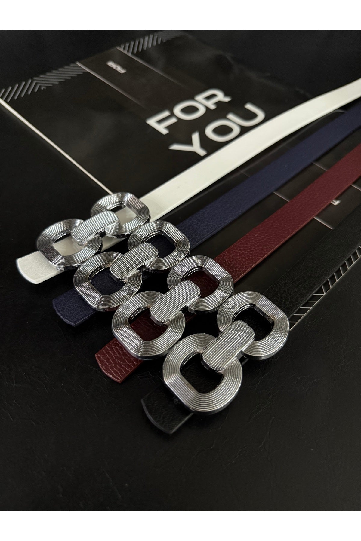 Image of Çift Tokalı Kadın Pantolon Kemeri, Ceket Kemeri, Gömlek Kemeri, Elbise Kemeri