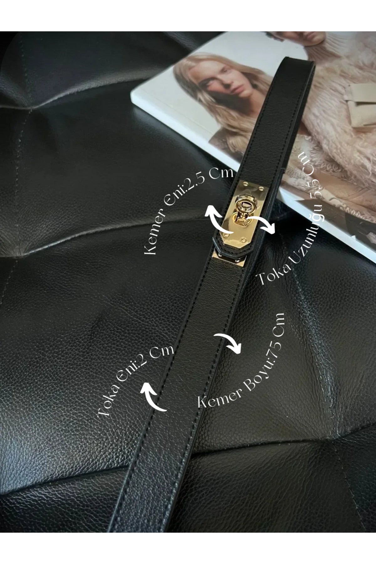 Image of Kilit Tokalı İnce Lastikli Kadın Pantolon Kemeri, Ceket Kemeri, Gömlek Kemeri, Elbise Kemeri