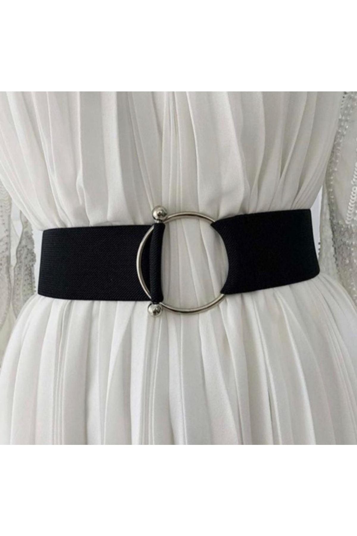 Image of 2'li Halka Ve Halter Tokalı Elastik Kadın Kemeri, Ceket Kemeri, Gömlek Kemeri, Elbise Kemeri
