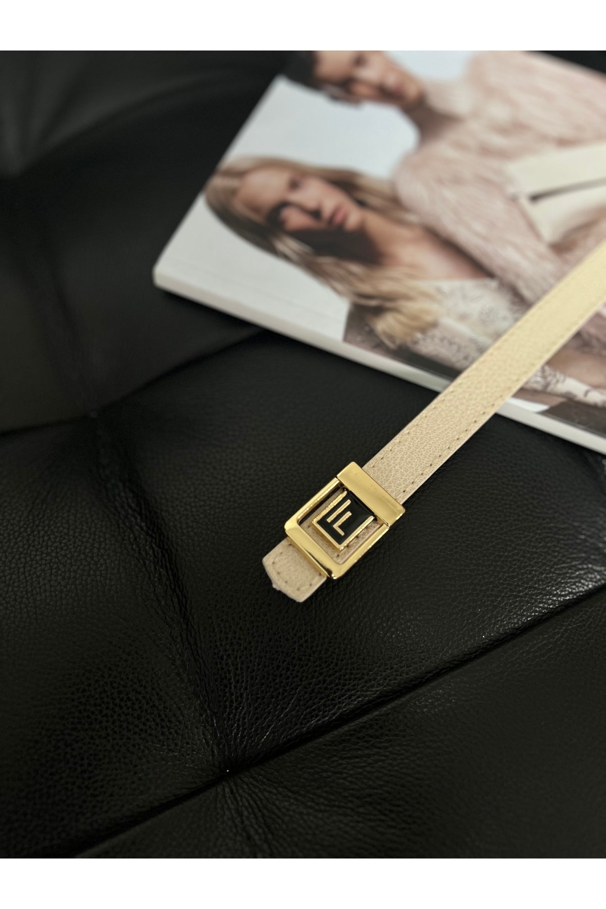 Image of 2'li F Logolu Gold-gümüş Tokalı Kadın Kemeri, Gold Kadın Kemeri, Pantolon Kemeri, Ceket Kemeri