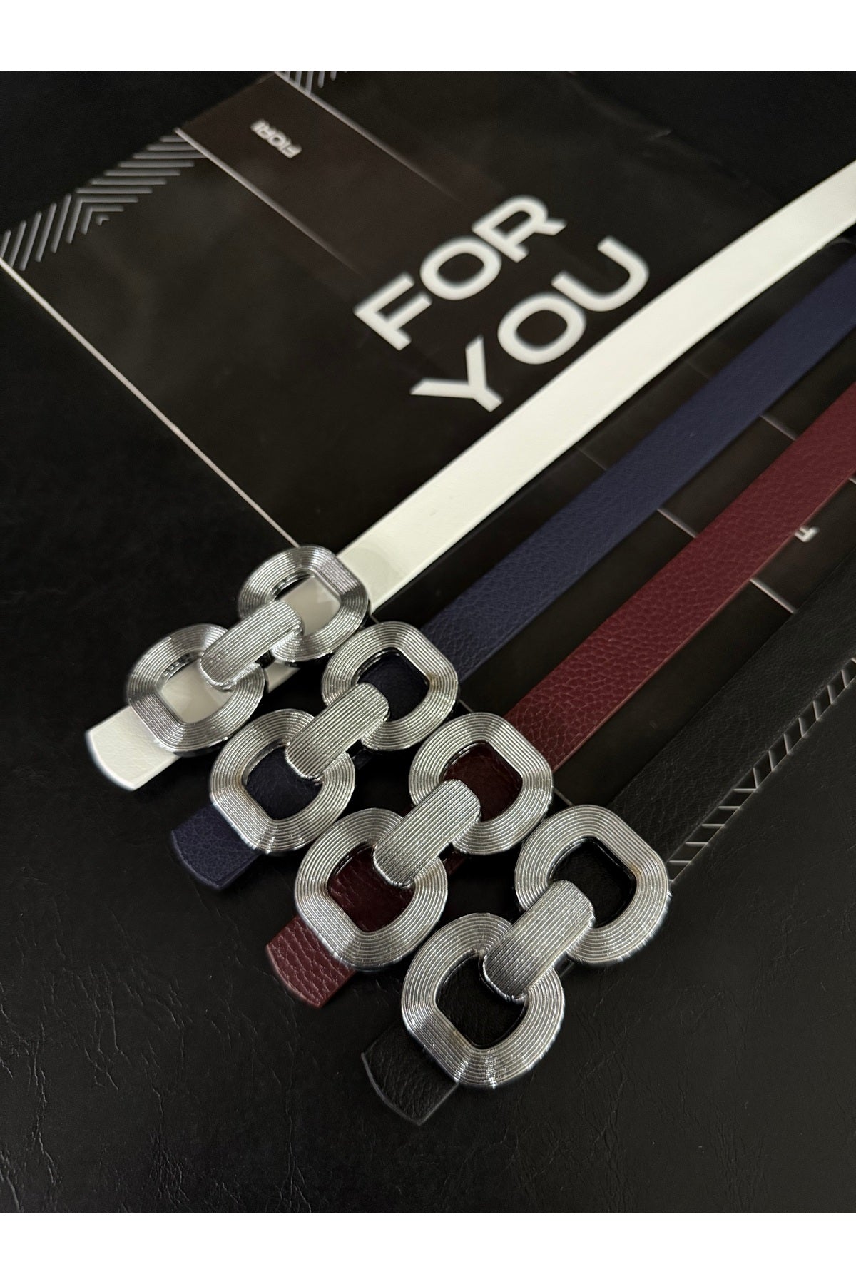 Image of Çift Tokalı Kadın Pantolon Kemeri, Ceket Kemeri, Gömlek Kemeri, Elbise Kemeri