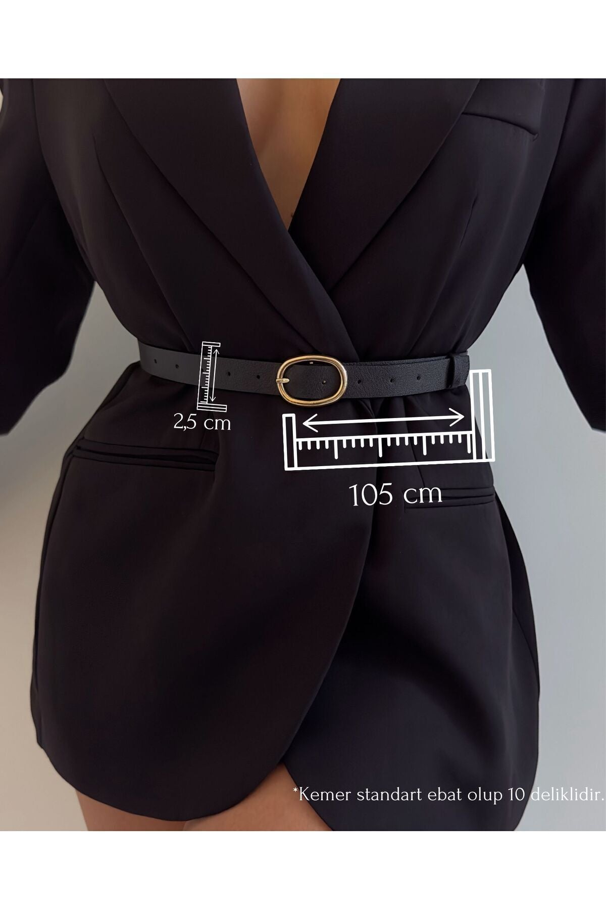 Image of Oval Gold Tokalı Kadın Pantolon Kemeri, Ceket Kemeri, Elbise Kemeri, Gömlek Kemeri