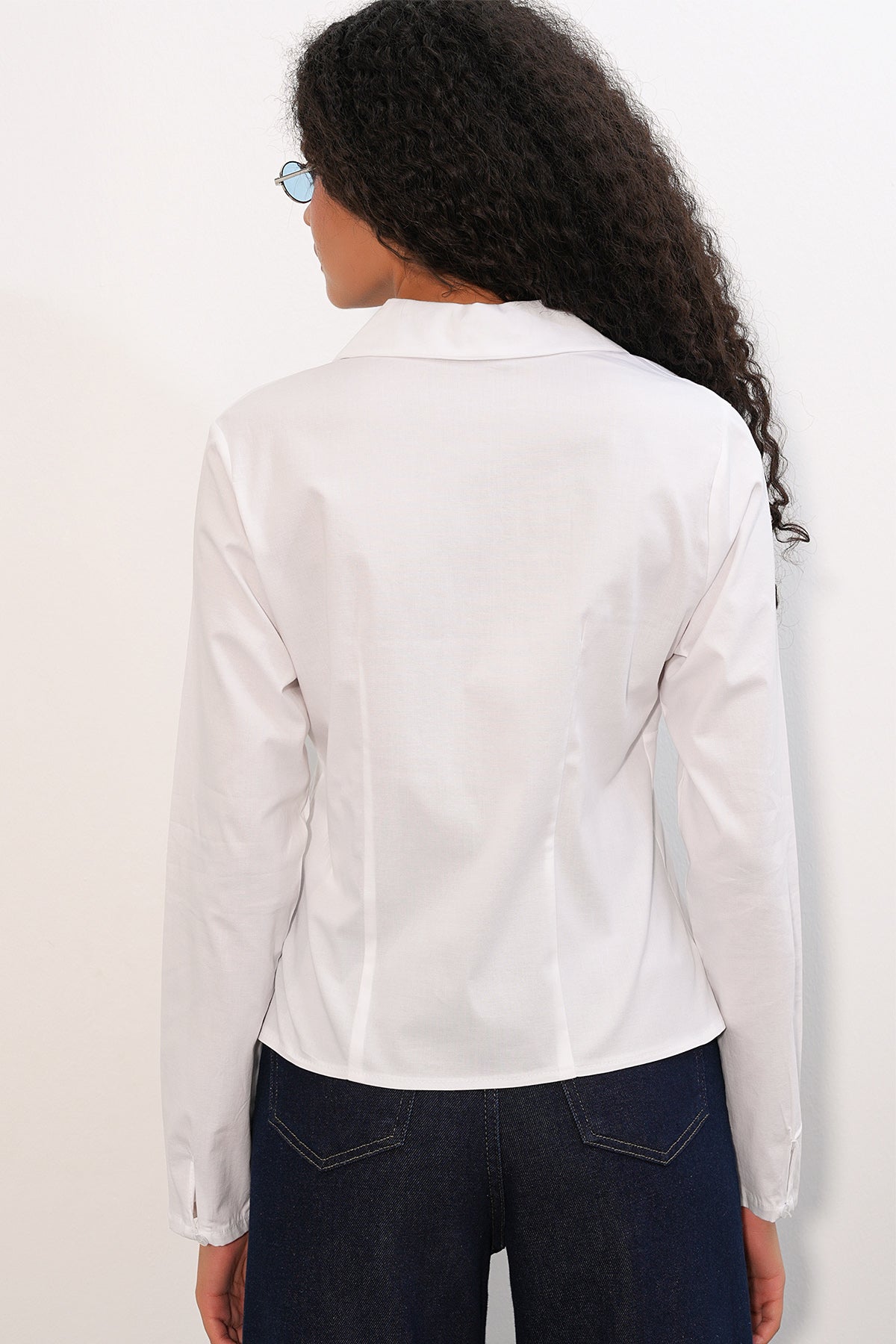 Image of 20231 Slim Fit Poplin Gömlek - Beyaz