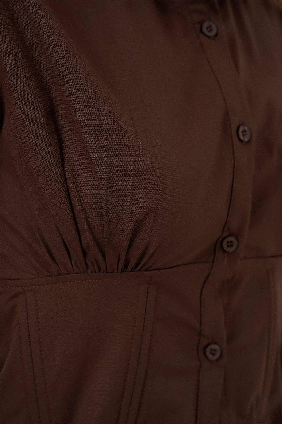Image of 20231 Slim Fit Poplin Gömlek - Kahverengi