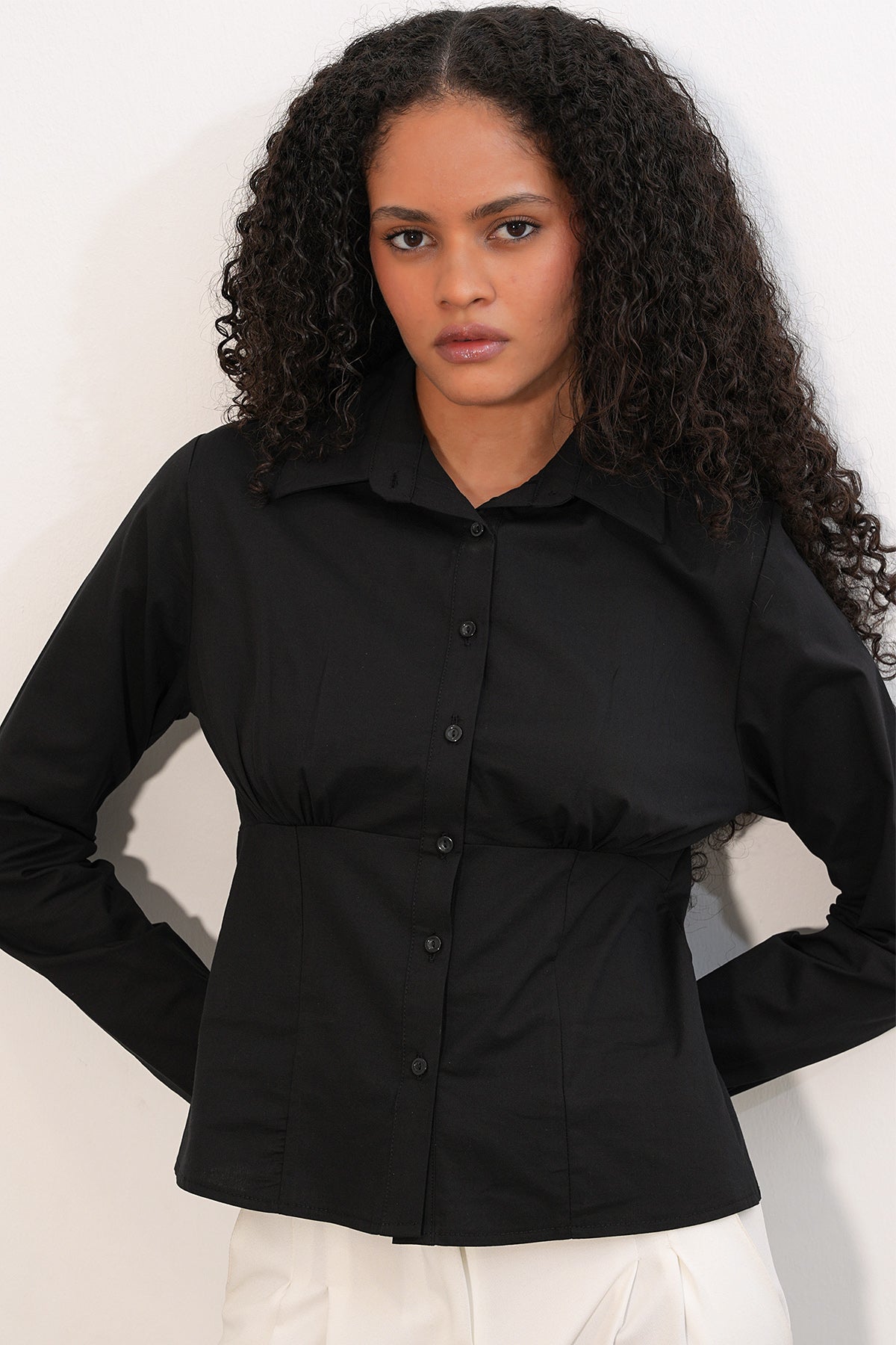 Image of 20231 Slim Fit Poplin Gömlek - Siyah