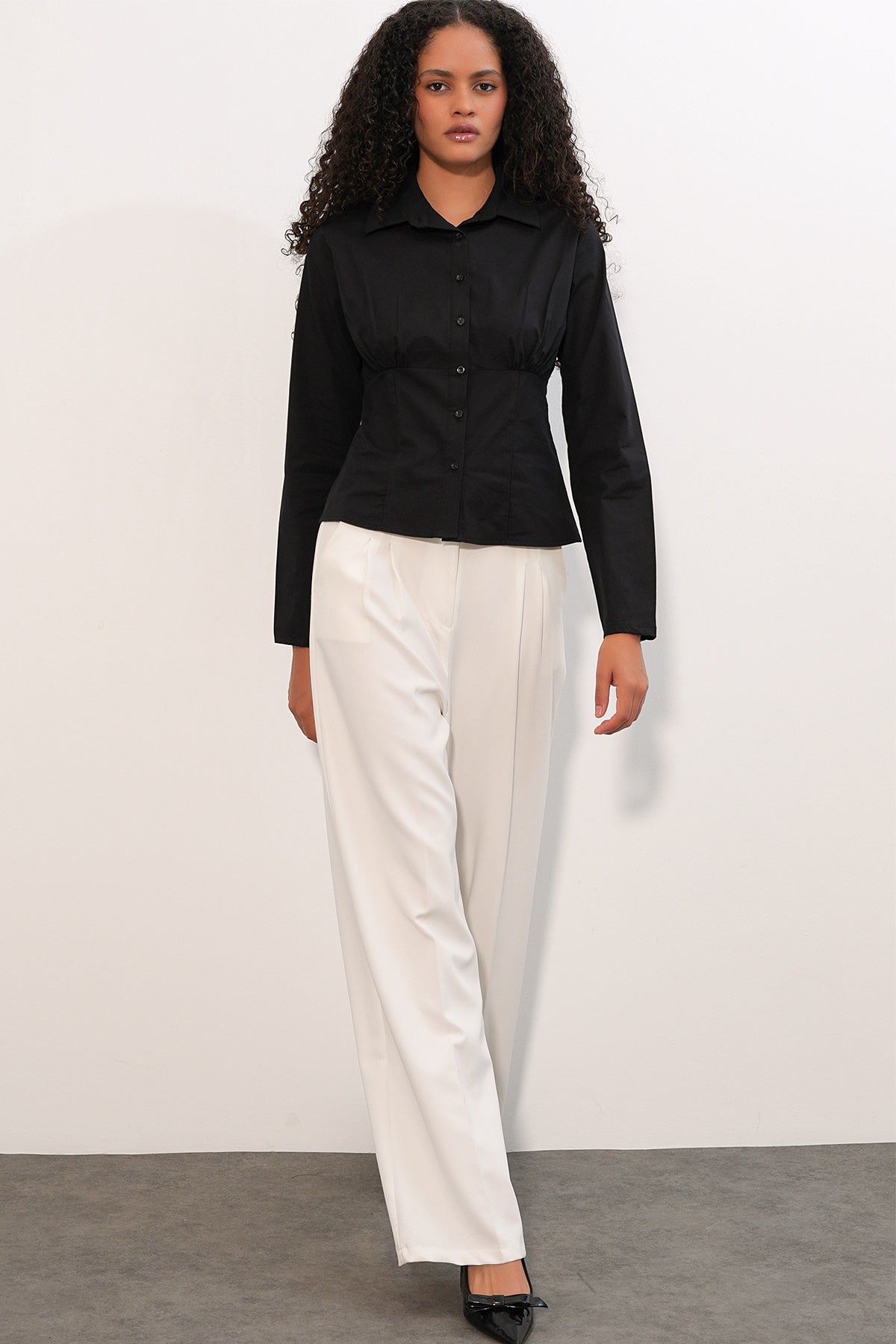 Image of 20231 Slim Fit Poplin Gömlek - Siyah