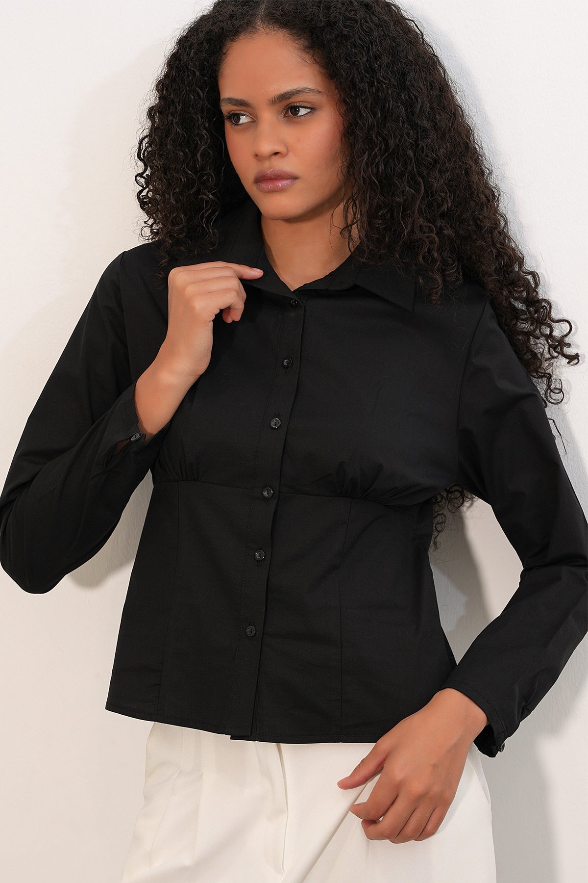 Image of 20231 Slim Fit Poplin Gömlek - Siyah