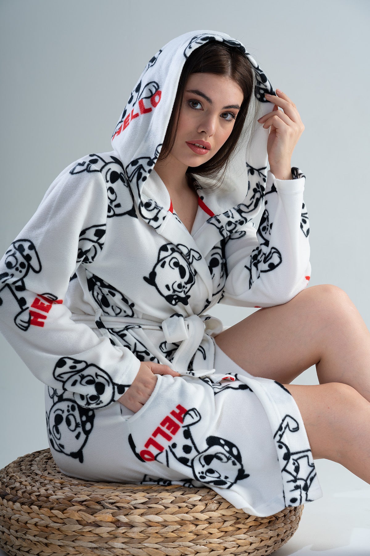 Image of BAYAN POLAR KAPSONLU CEPLI KISA SABAHLIK