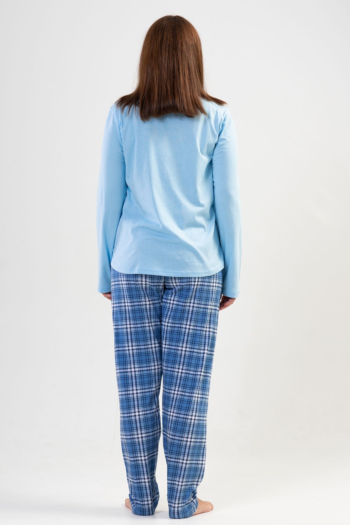 Image of KADIN P.SUPREM XXL O YAKA UZUN KOL ETEGI OVAL CEPLI PIJAMA TAKIM
