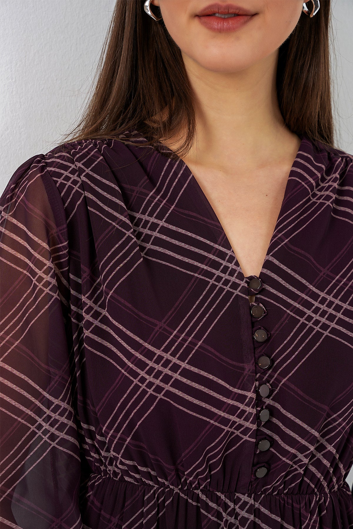 Image of Rochie din șifon cu model 2137 - Violet