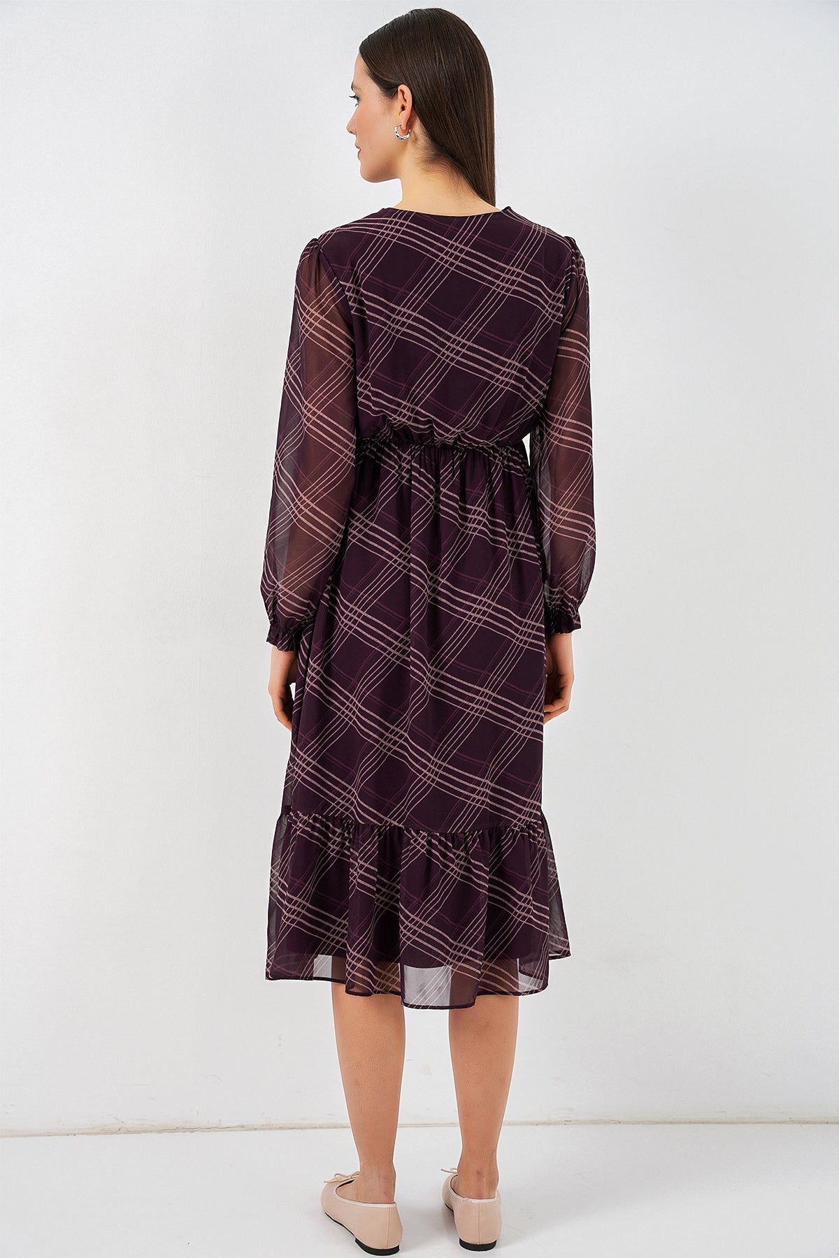 Image of Rochie din șifon cu model 2137 - Violet