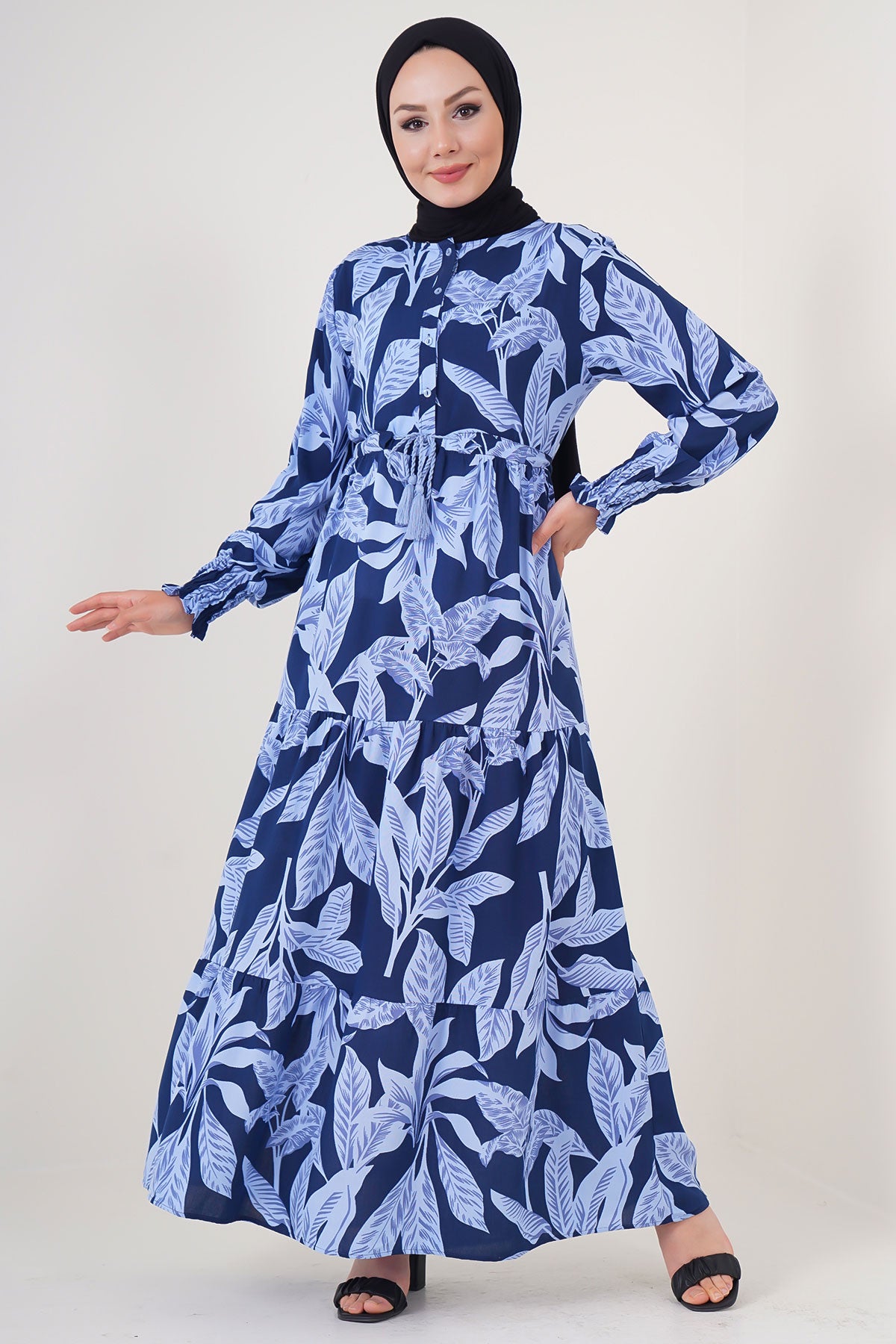 Image of Rochie Hijab cu model 2145 - Bleumarin închis