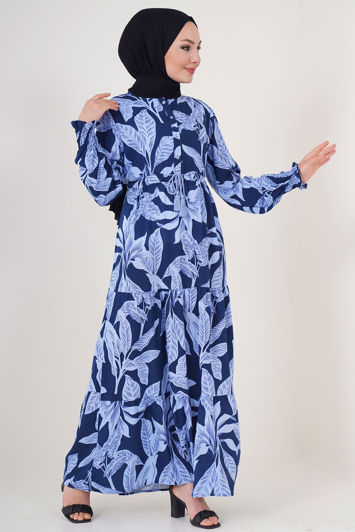 Image of Rochie Hijab cu model 2145 - Bleumarin închis
