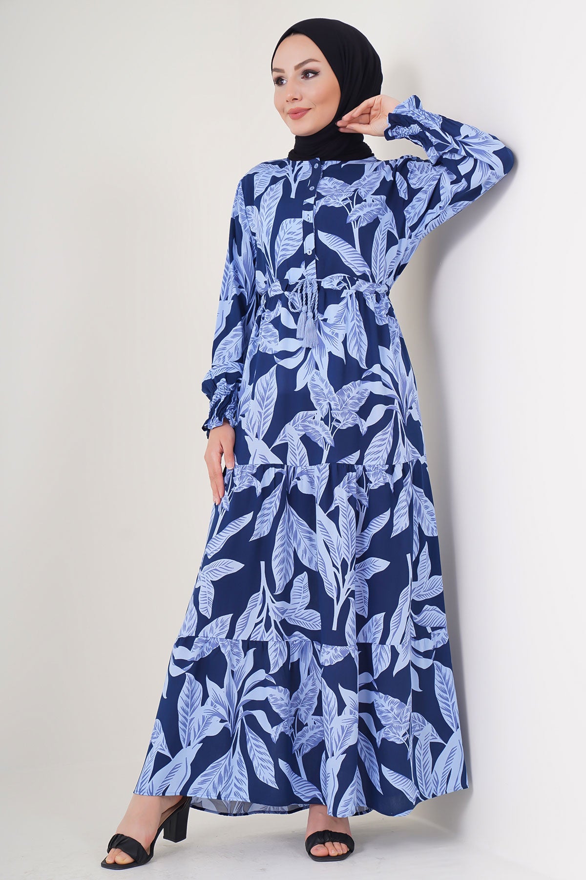 Image of Rochie Hijab cu model 2145 - Bleumarin închis