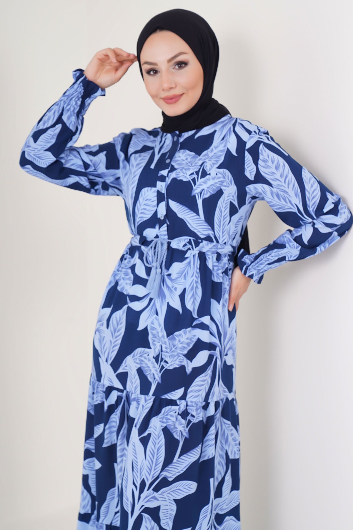 Image of Rochie Hijab cu model 2145 - Bleumarin închis