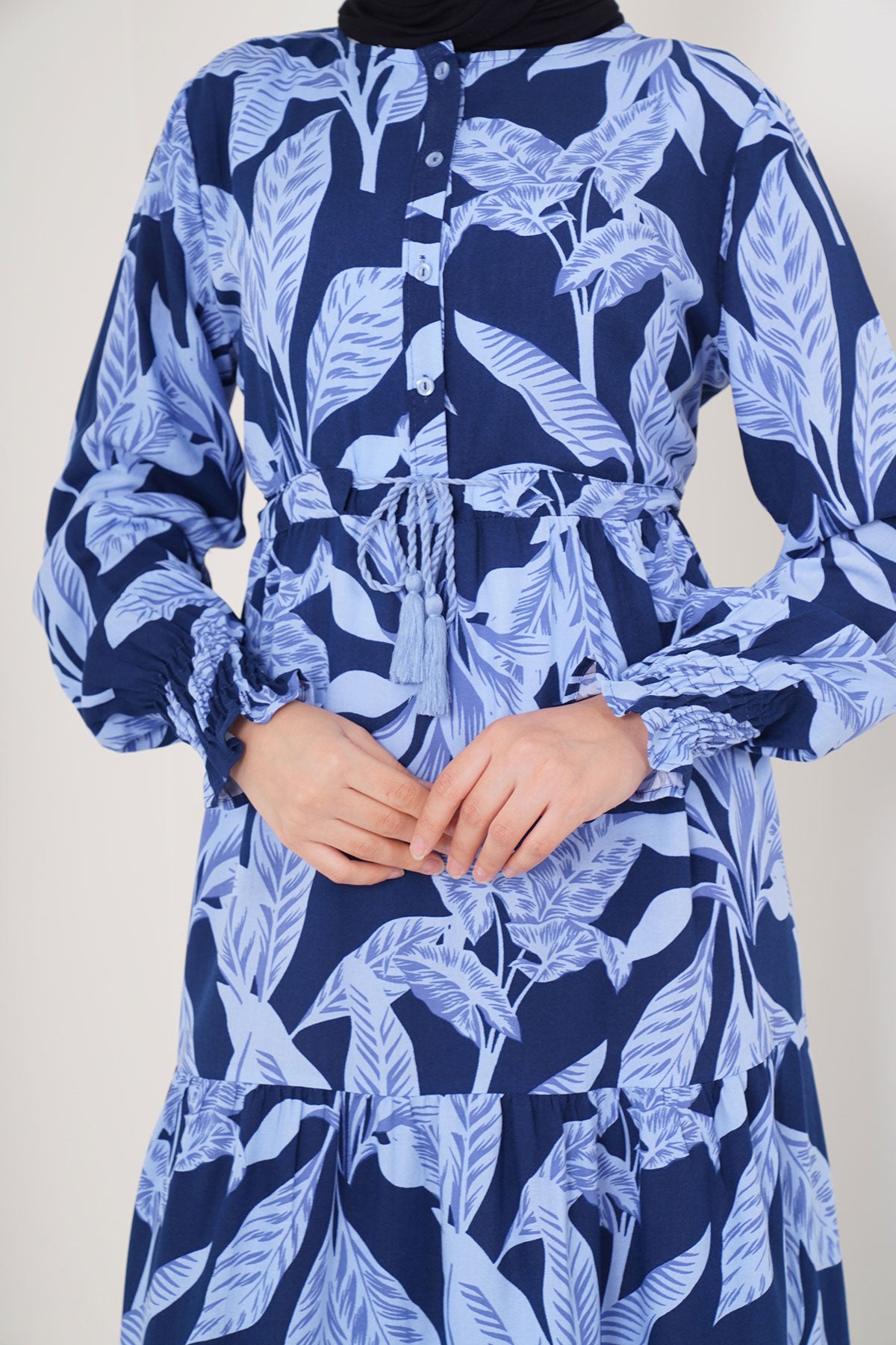 Image of Rochie Hijab cu model 2145 - Bleumarin închis