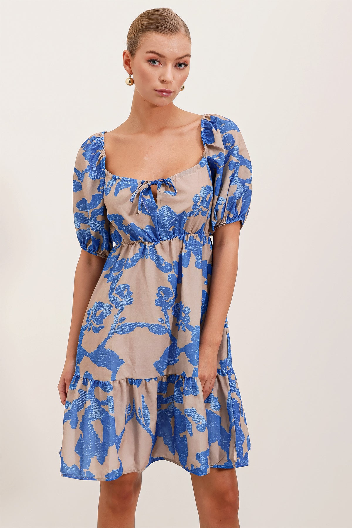 Image of Rochie evazată din poplin 2351 - Albastru închis