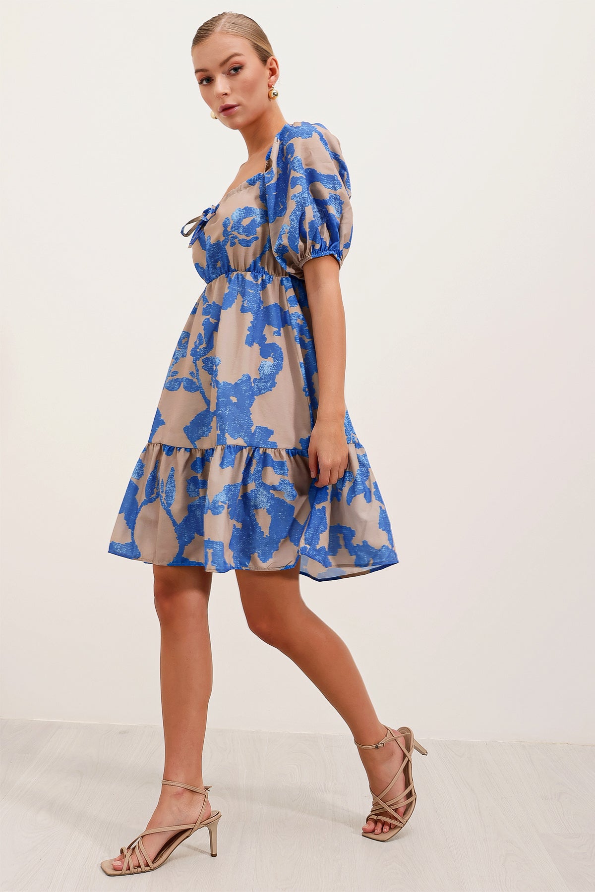 Image of Rochie evazată din poplin 2351 - Albastru închis