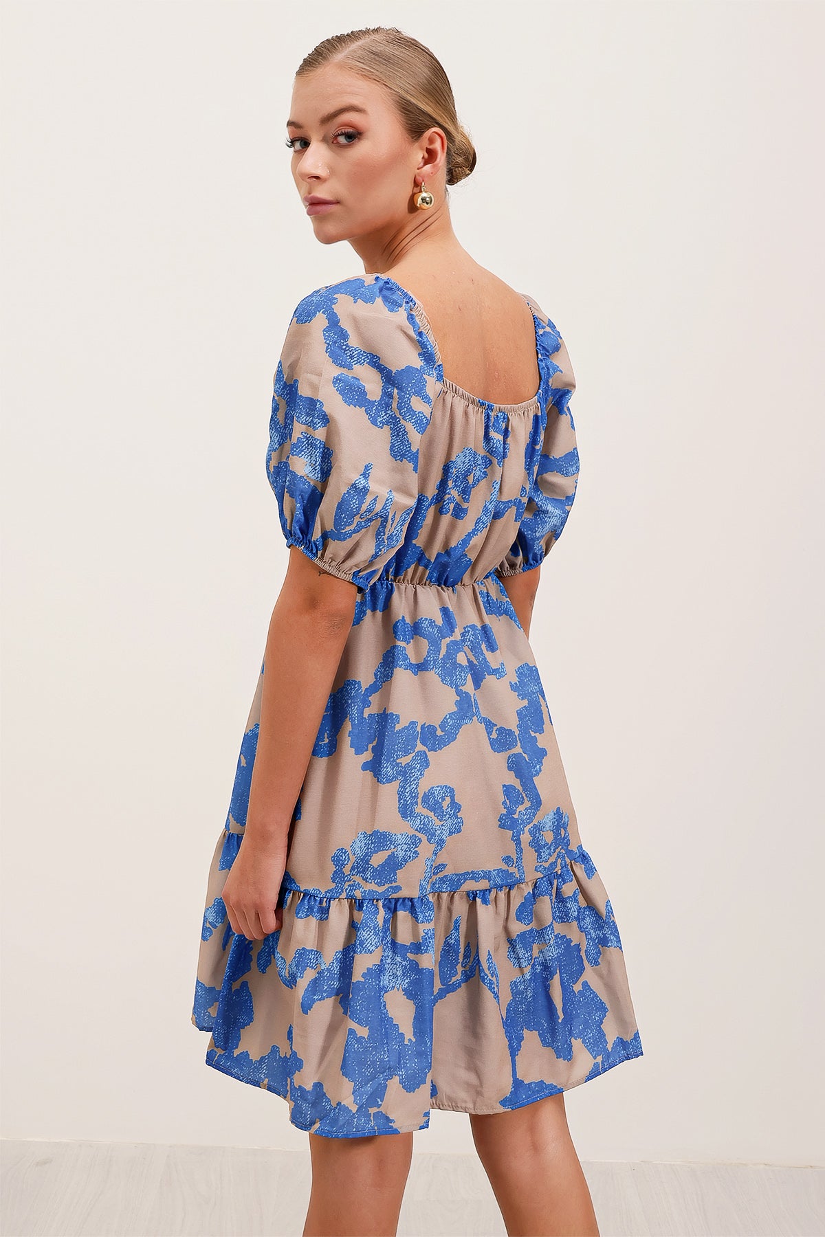 Image of Rochie evazată din poplin 2351 - Albastru închis