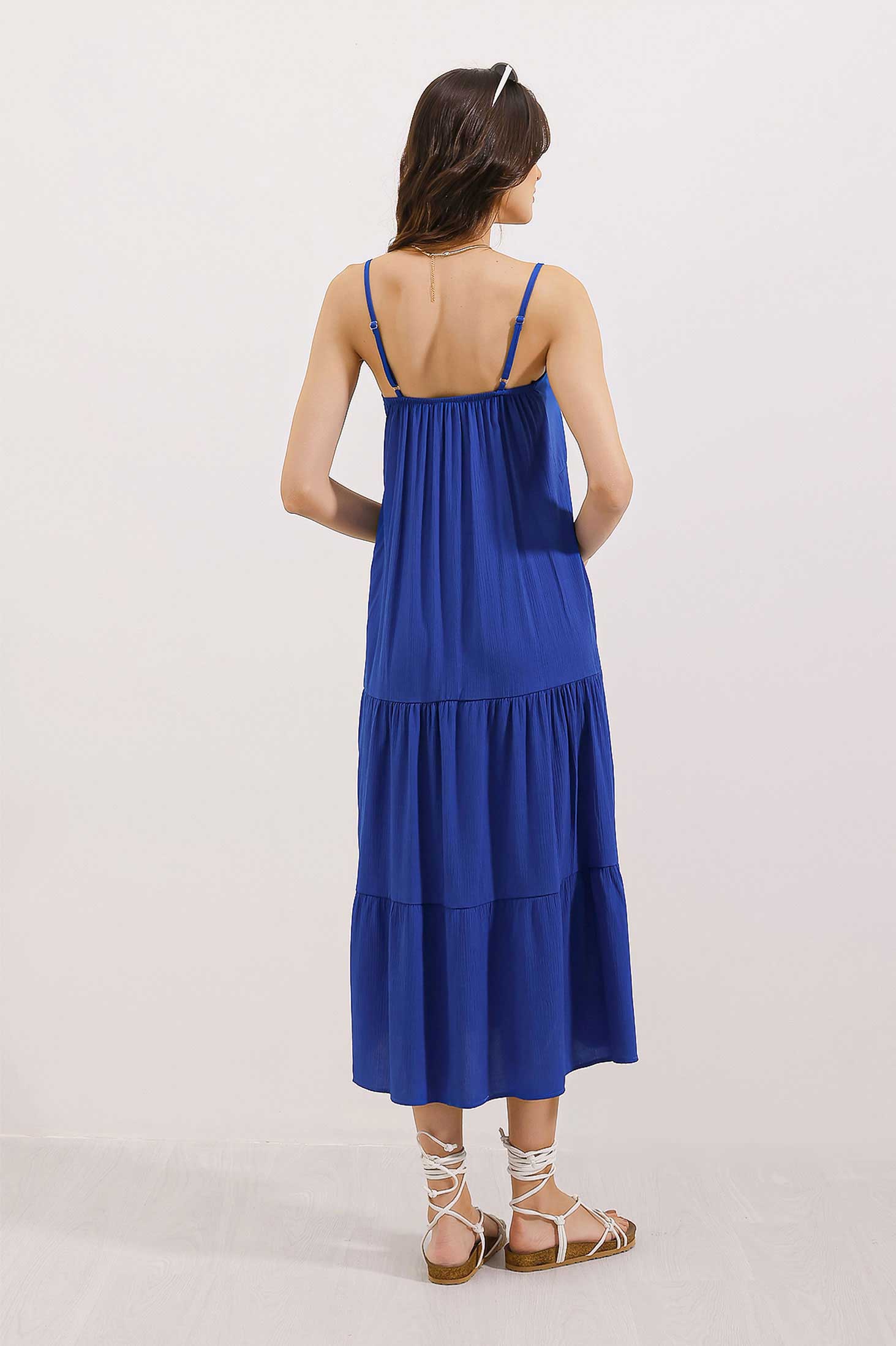 Image of 2403 Strappy Midi Dress - Navy Blue