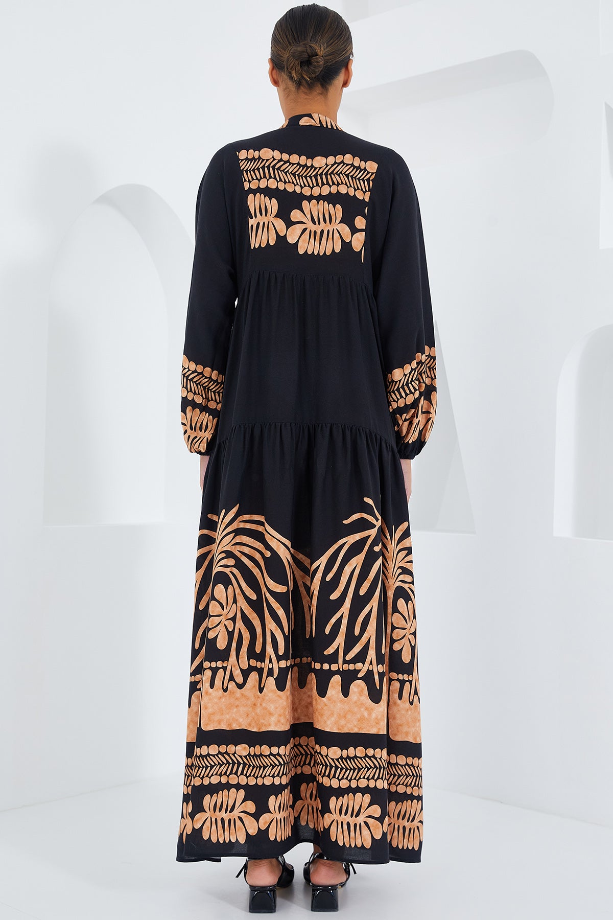 Image of Rochie hijab din viscoză de nurcă neagră pentru femei 2423